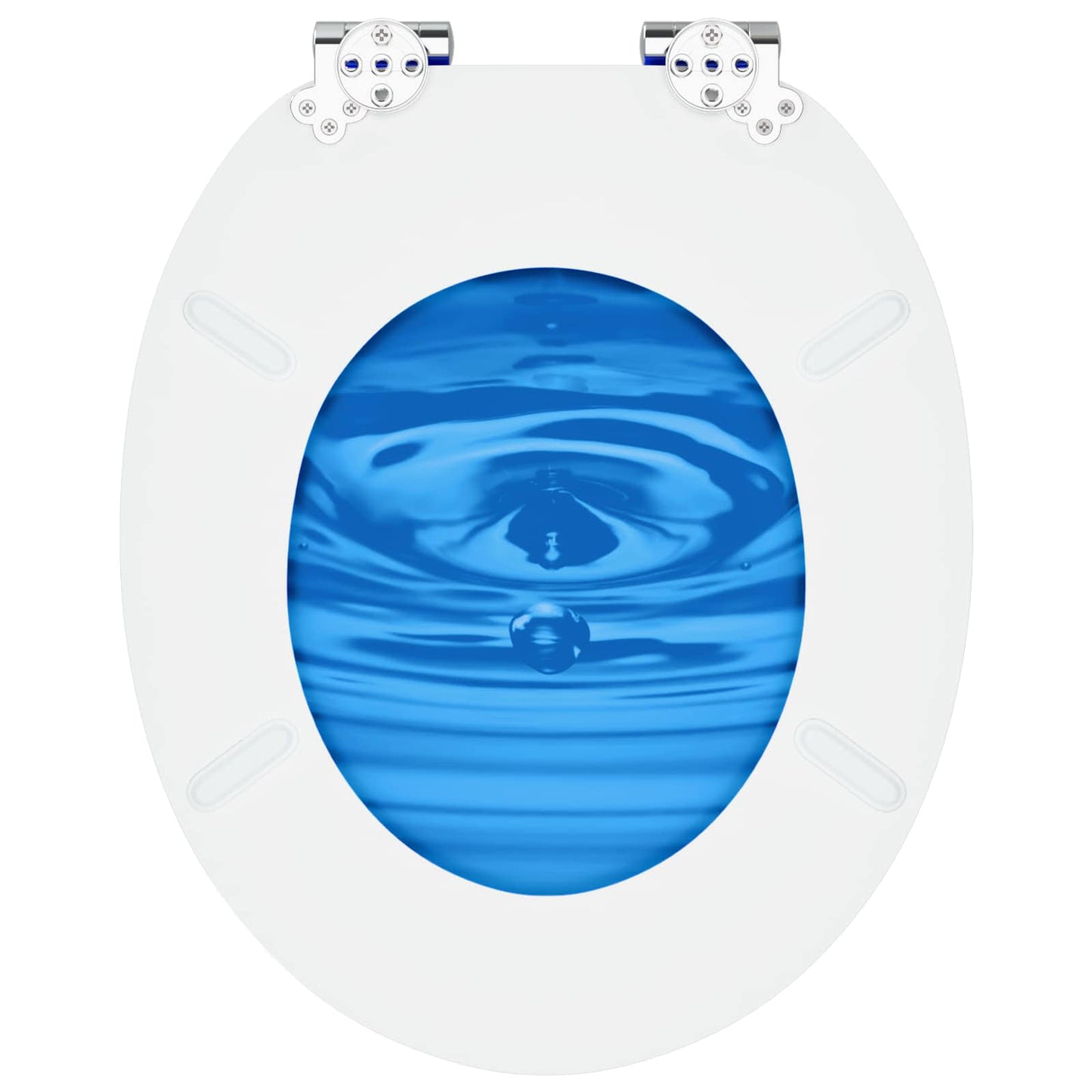 Soft-Close Toilet Seat Blauer Tropfen 44 x 38 cm MDF-Platte