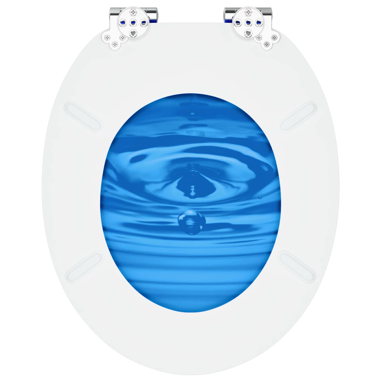 Soft-Close Toilet Seat Blauer Tropfen 44 x 38 cm MDF-Platte