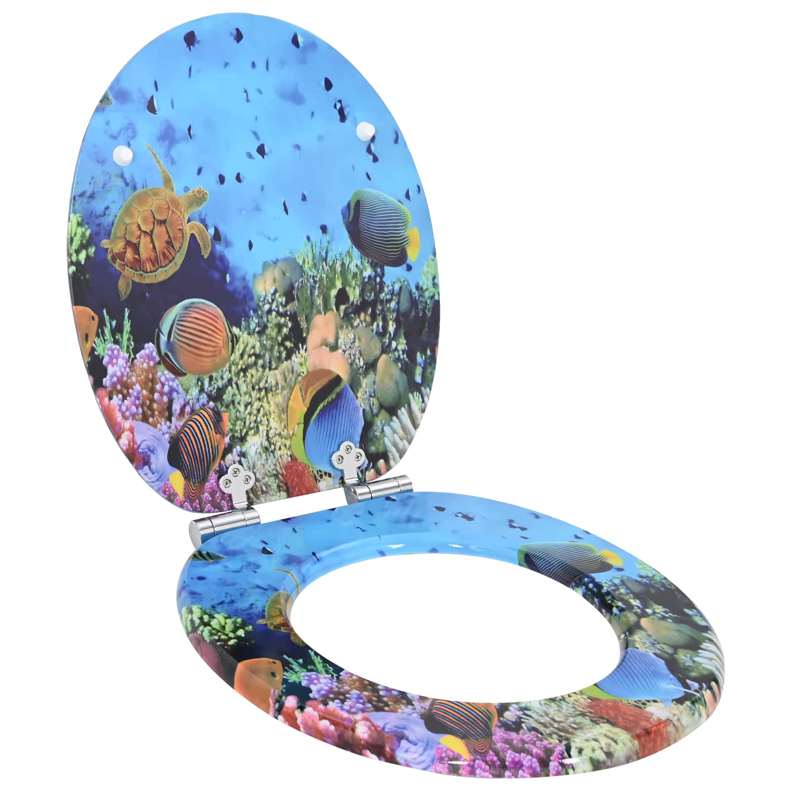 Soft-Close Toilet Seat Tiefes Meeresblau 44 x 38 cm MDF-Platte