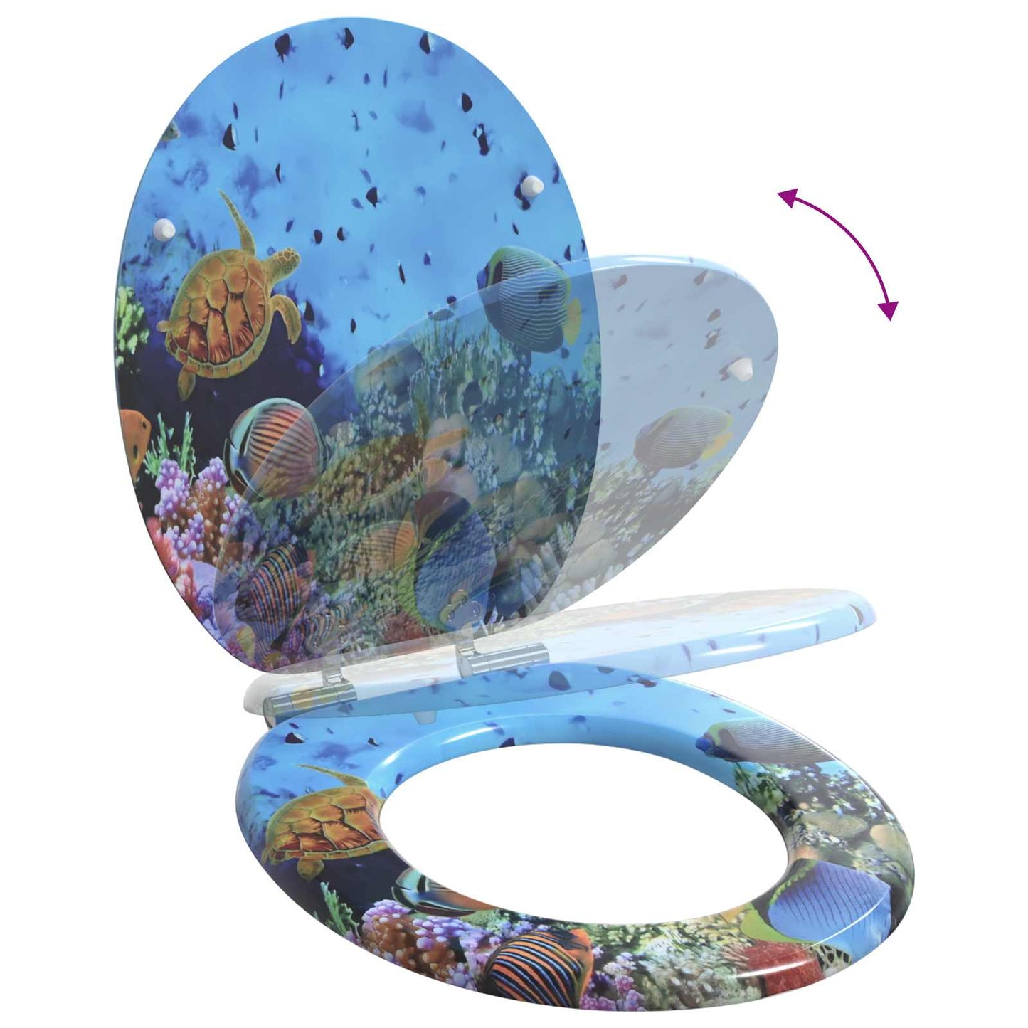 Soft-Close Toilet Seat Tiefes Meeresblau 44 x 38 cm MDF-Platte