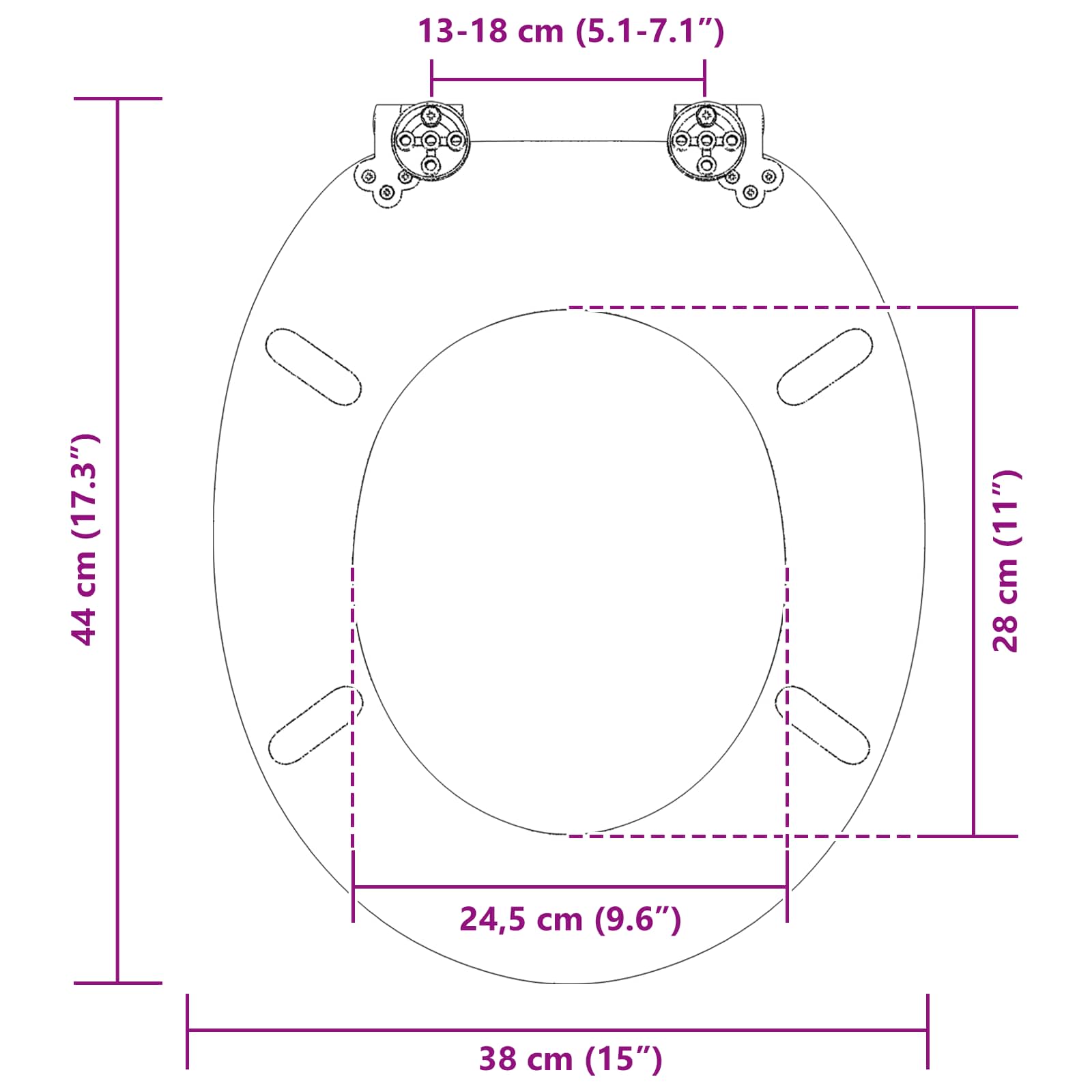 Soft-Close Toilet Seat Tiefes Meeresblau 44 x 38 cm MDF-Platte