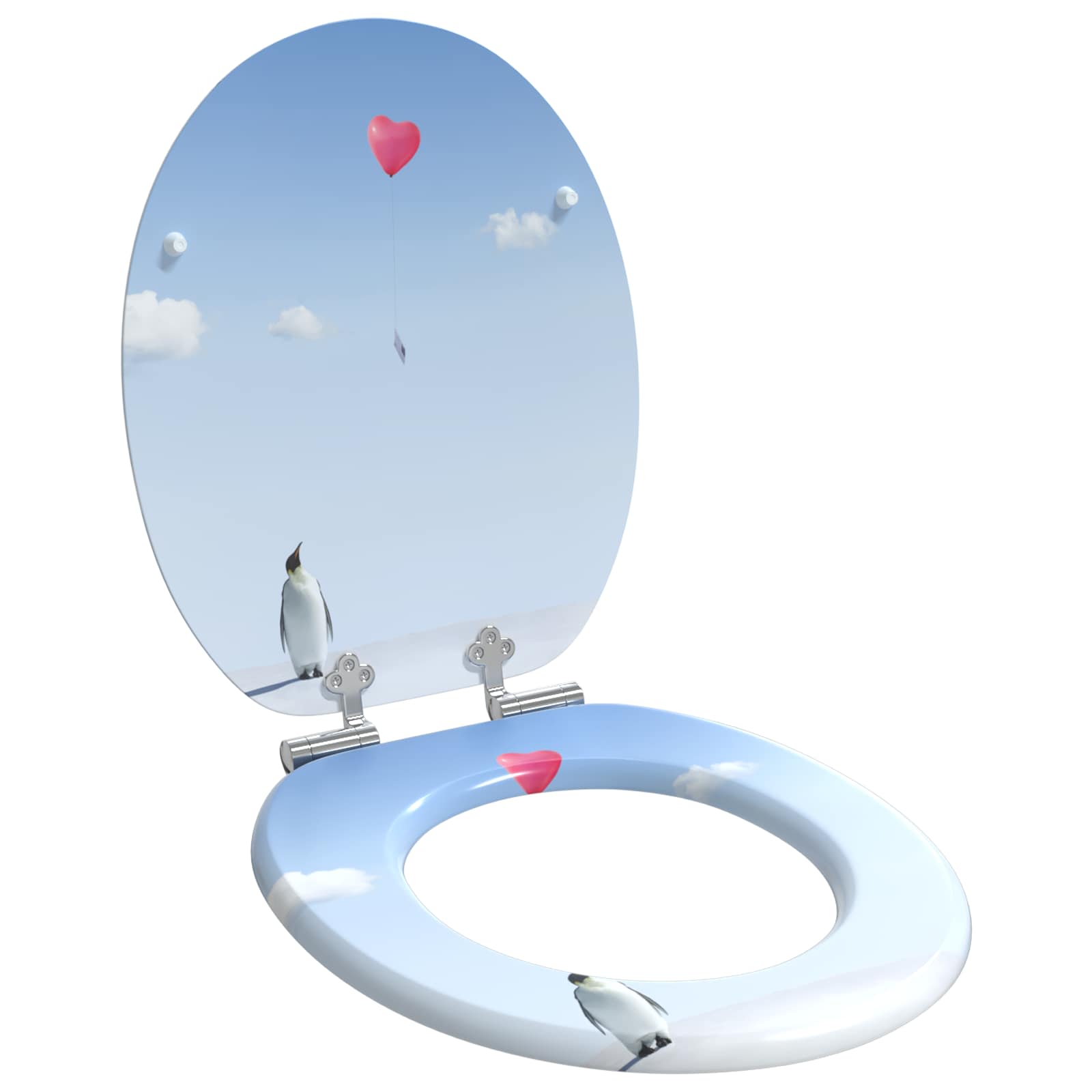 Soft-Close Toilet Seat Blau 44 x 38 cm MDF-Platte