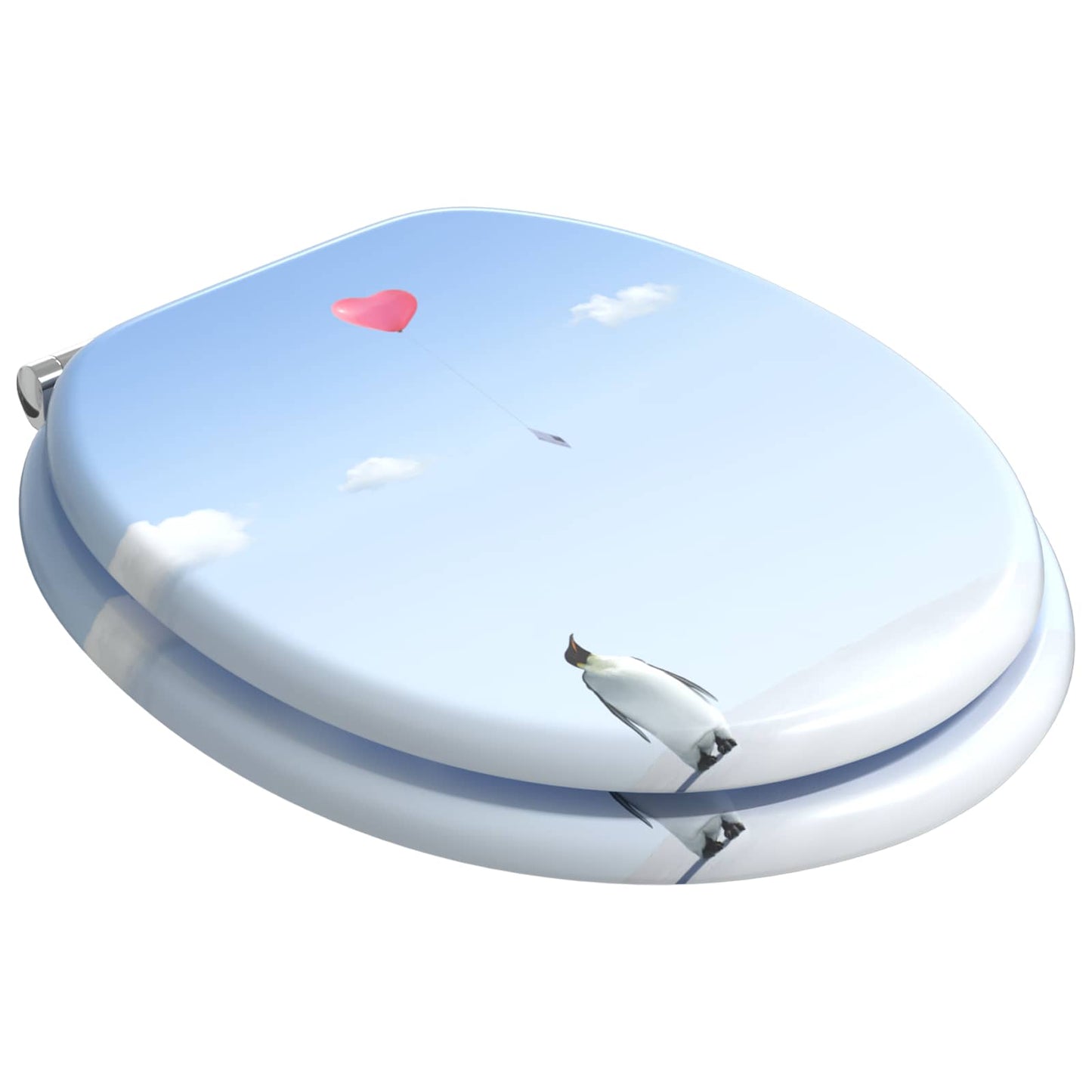 Soft-Close Toilet Seat Blau 44 x 38 cm MDF-Platte