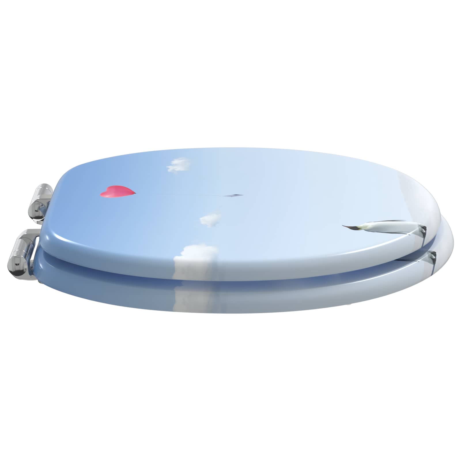 Soft-Close Toilet Seat Blau 44 x 38 cm MDF-Platte