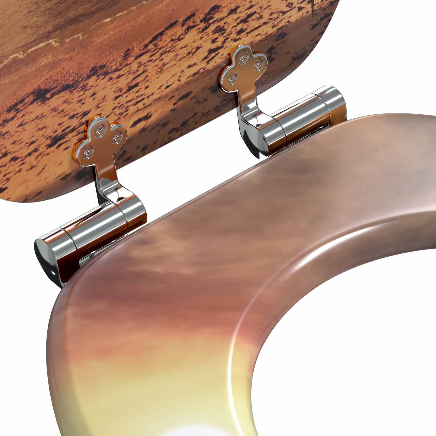Soft-Close Toilet Seat Orange 44 x 38 cm MDF-Platte