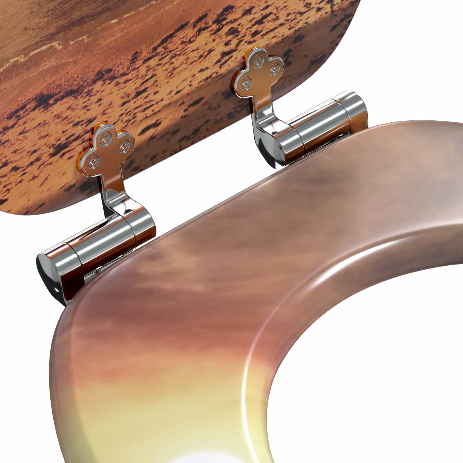 Soft-Close Toilet Seat Orange 44 x 38 cm MDF-Platte
