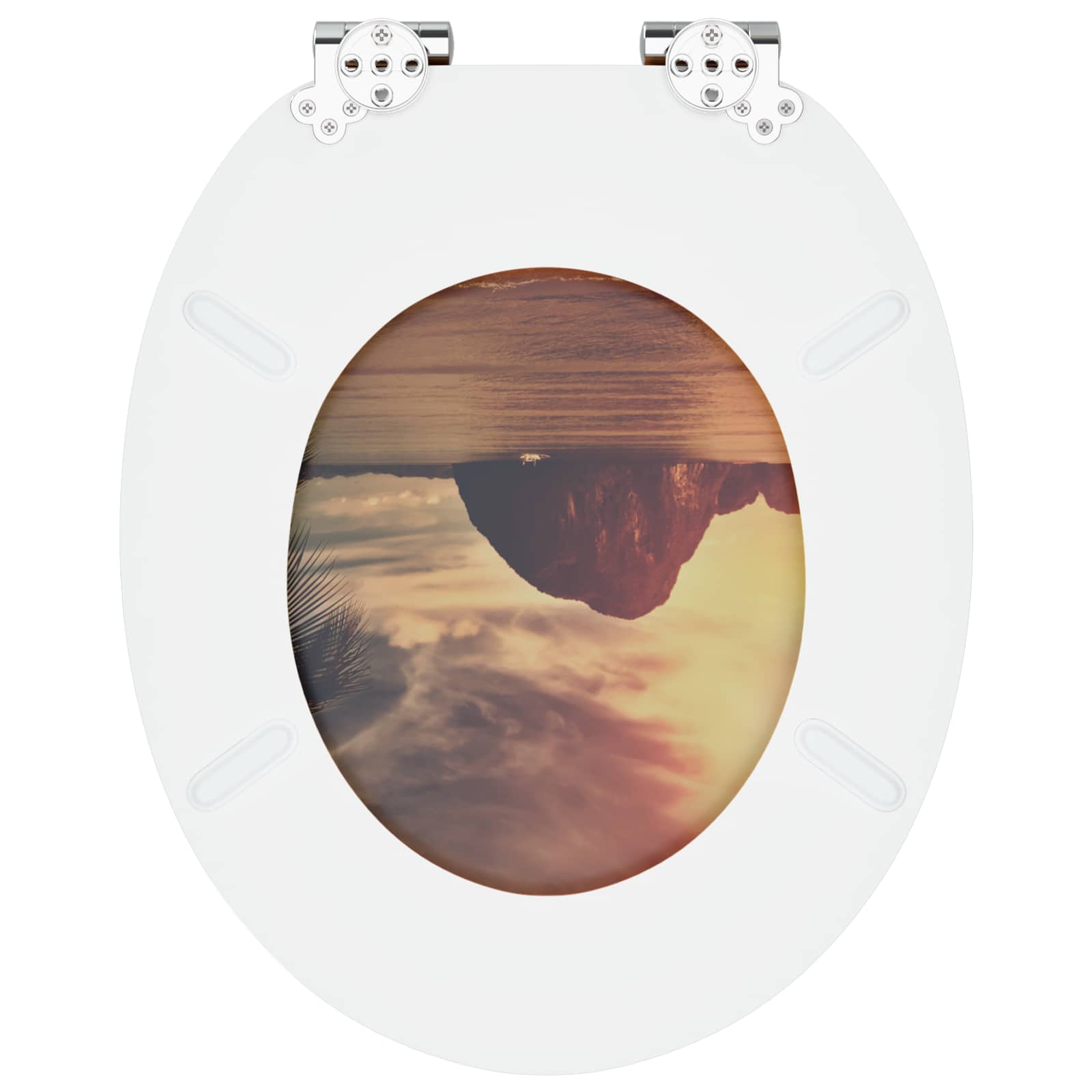 Soft-Close Toilet Seat Orange 44 x 38 cm MDF-Platte