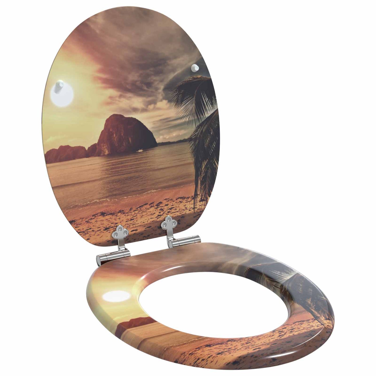 Soft-Close Toilet Seat Orange 44 x 38 cm MDF-Platte