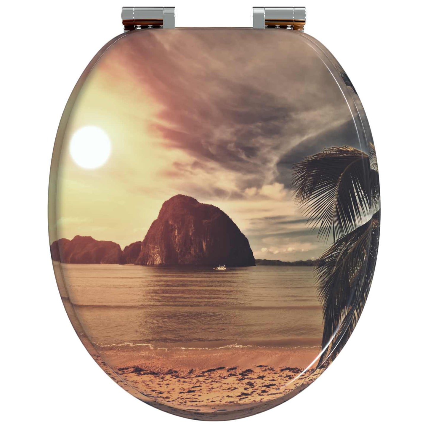 Soft-Close Toilet Seat Orange 44 x 38 cm MDF-Platte