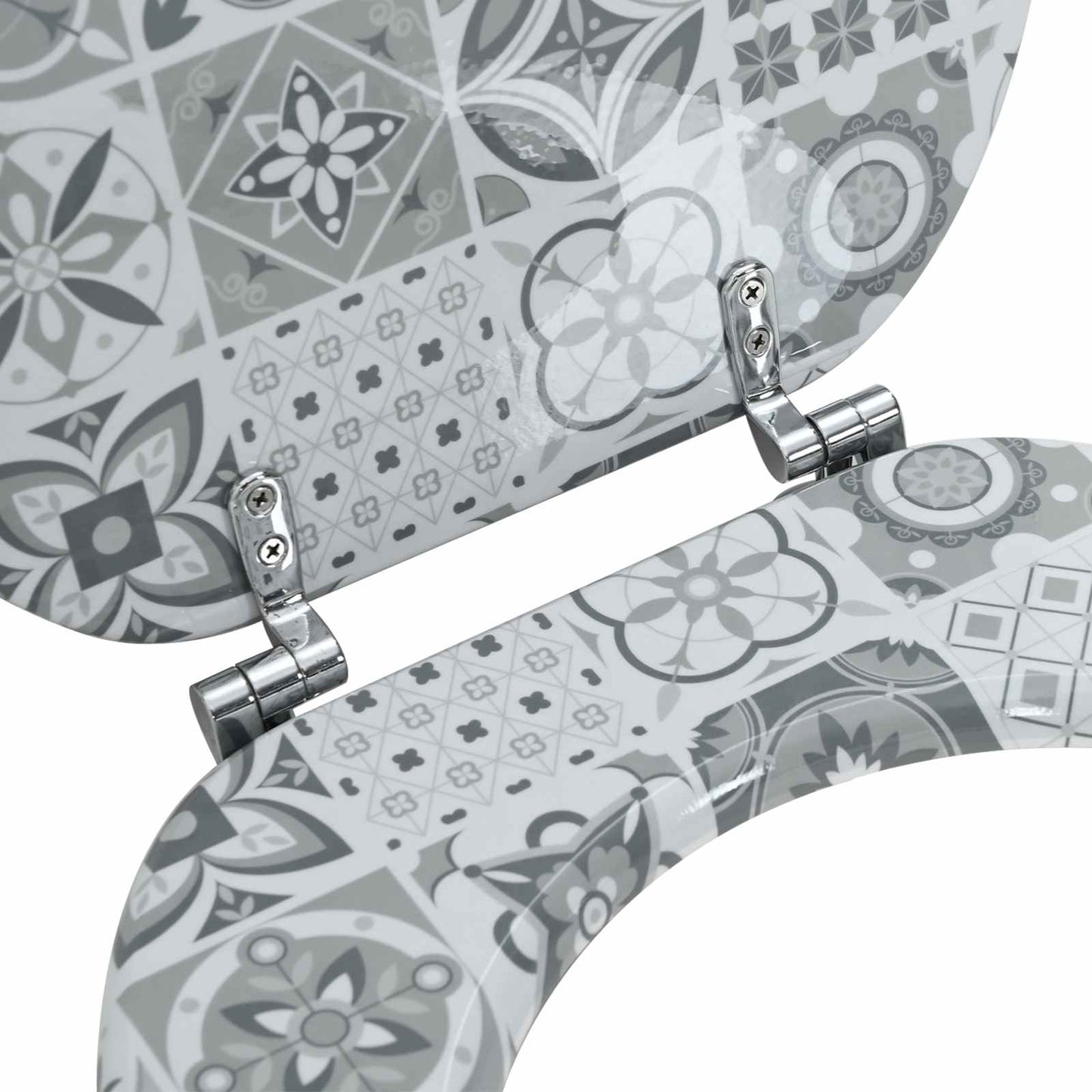 Soft-Close Toilet Seat Grau 44 x 38 cm MDF-Platte