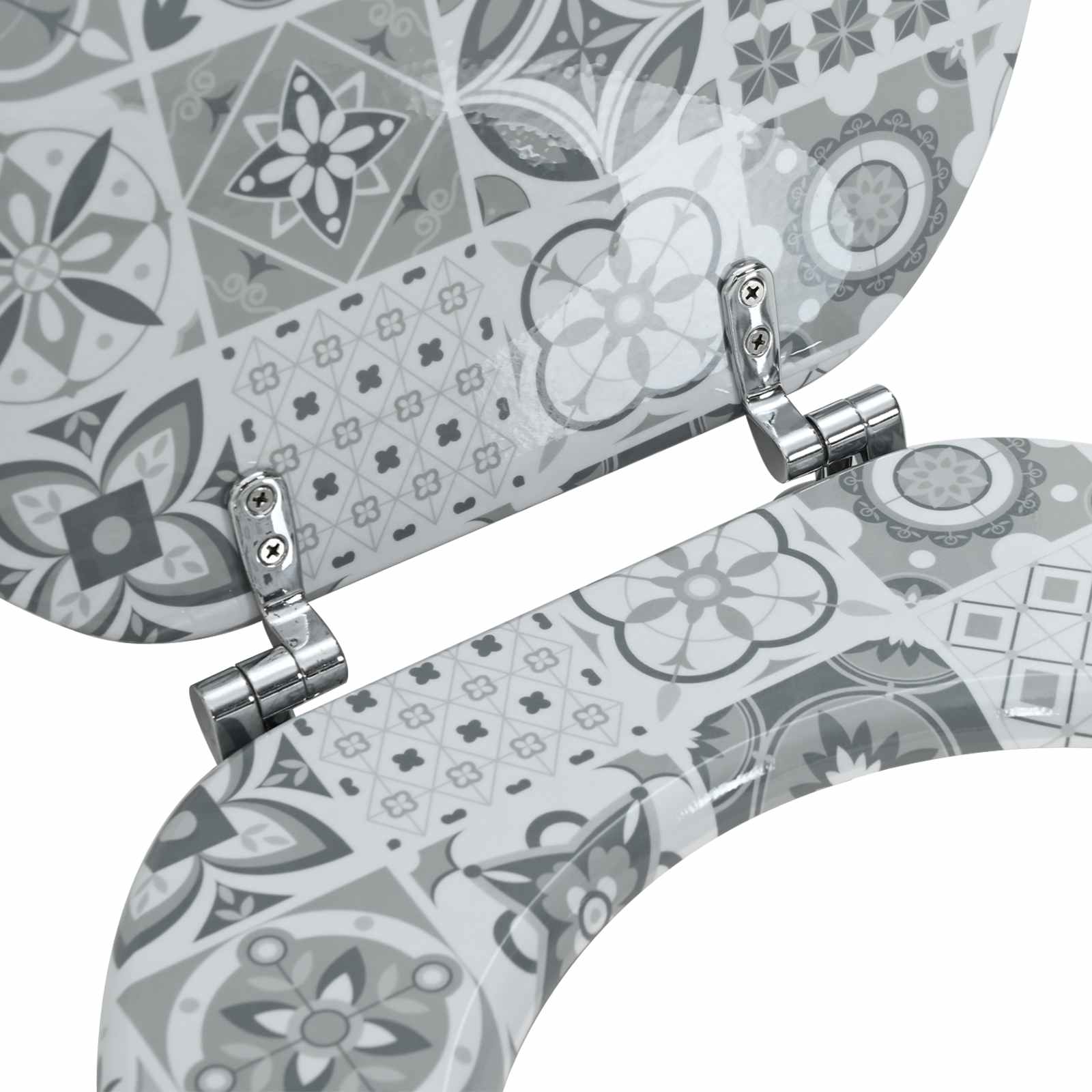Soft-Close Toilet Seat Grau 44 x 38 cm MDF-Platte