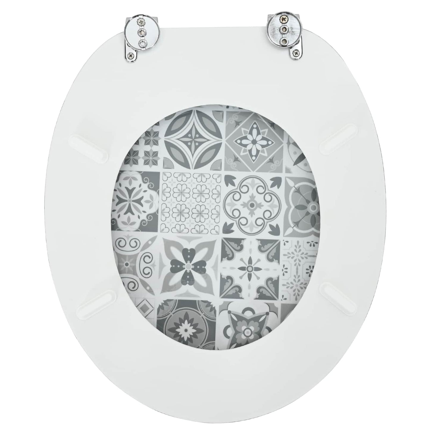 Soft-Close Toilet Seat Grau 44 x 38 cm MDF-Platte