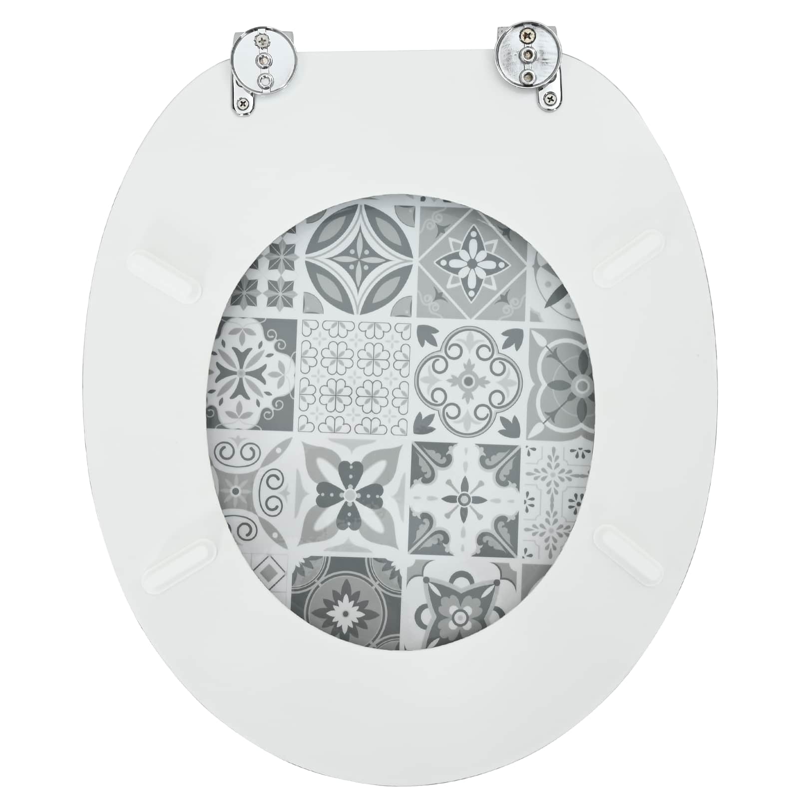 Soft-Close Toilet Seat Grau 44 x 38 cm MDF-Platte