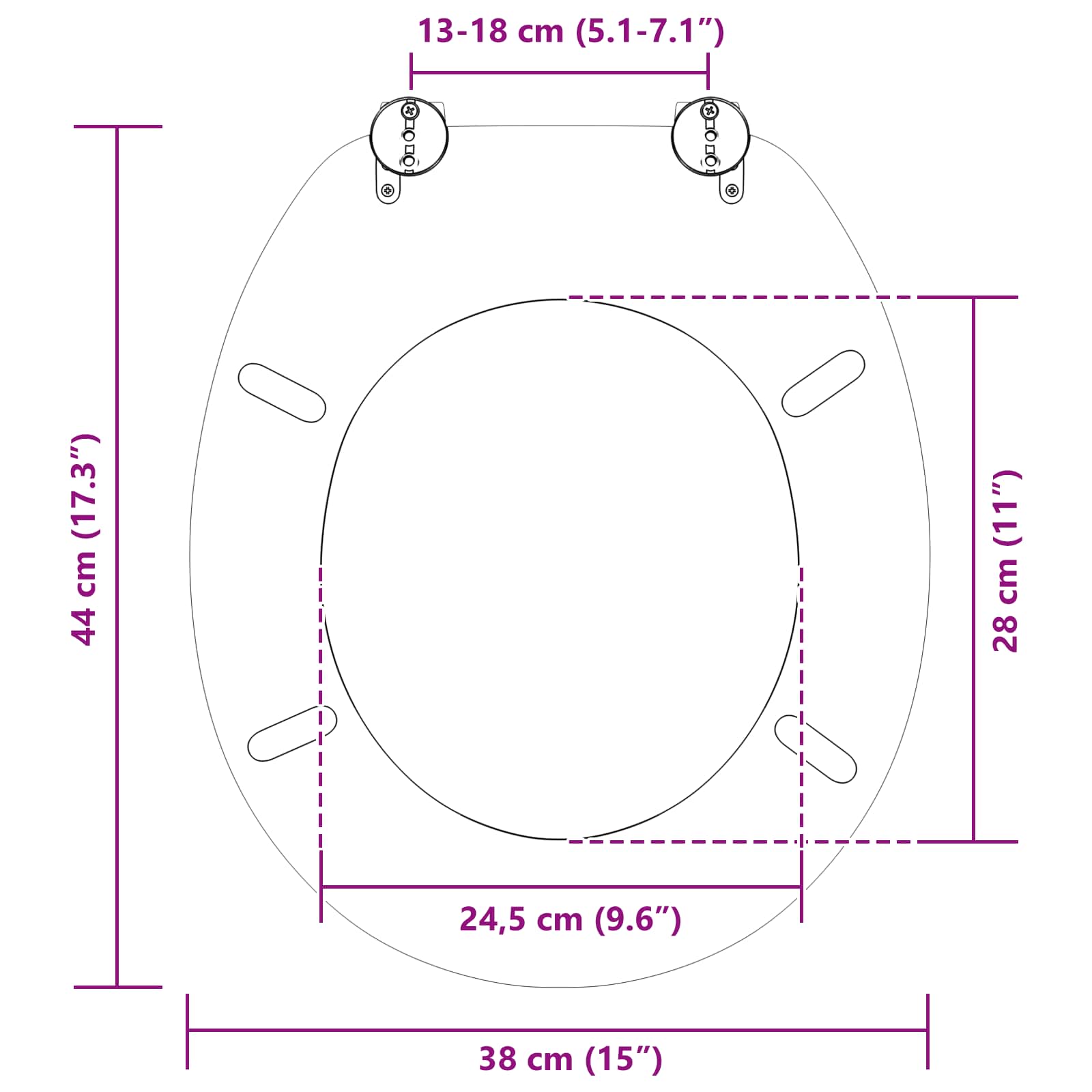 Soft-Close Toilet Seat Grau 44 x 38 cm MDF-Platte