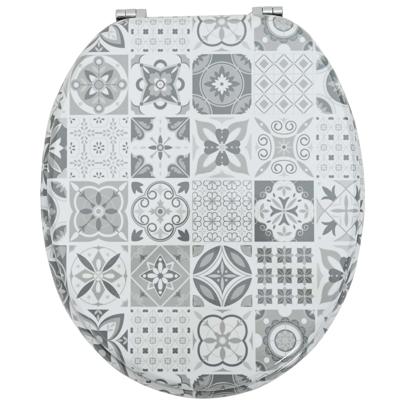 Soft-Close Toilet Seat Grau 44 x 38 cm MDF-Platte