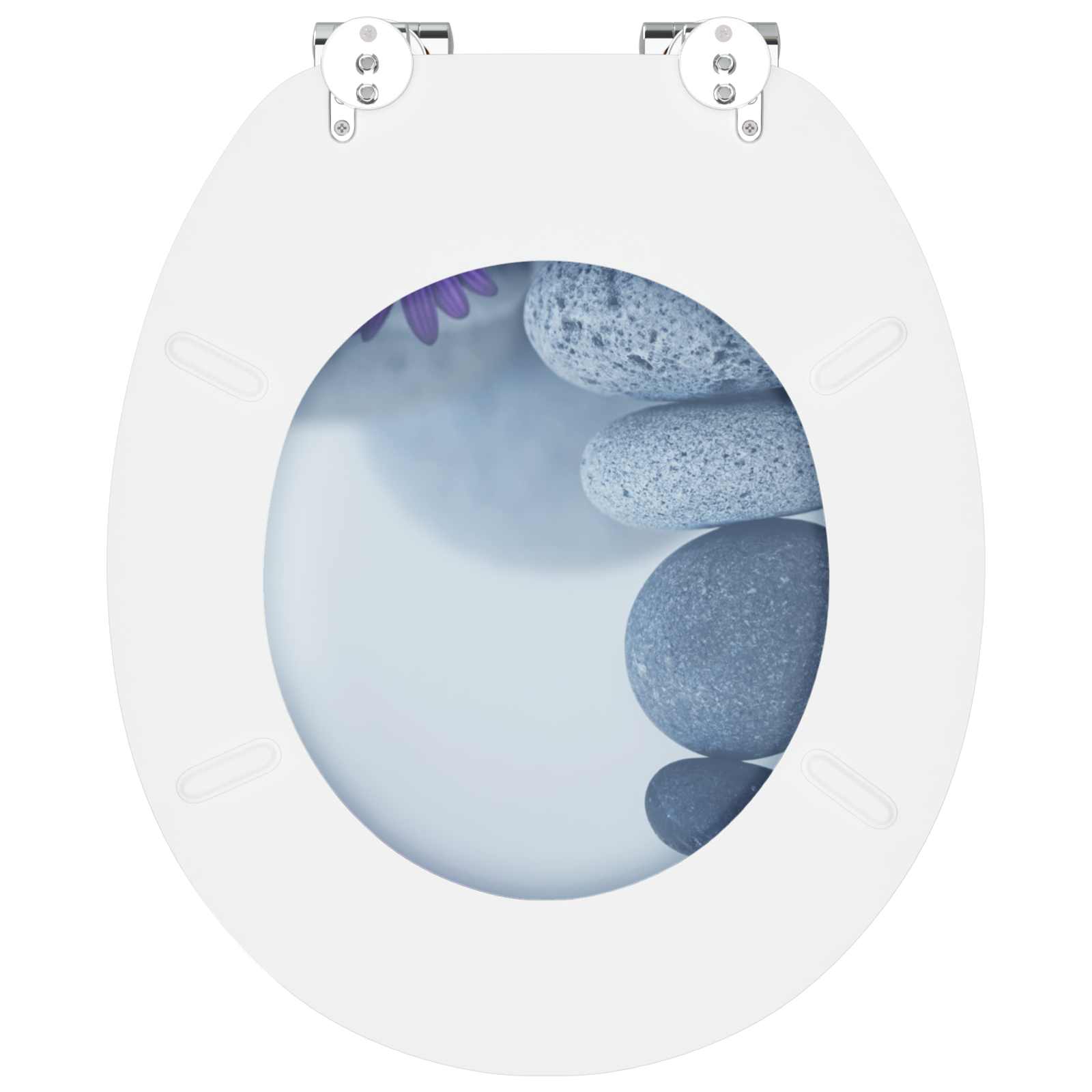 Soft-Close Toilet Seat Grau 44 x 38 cm MDF-Platte