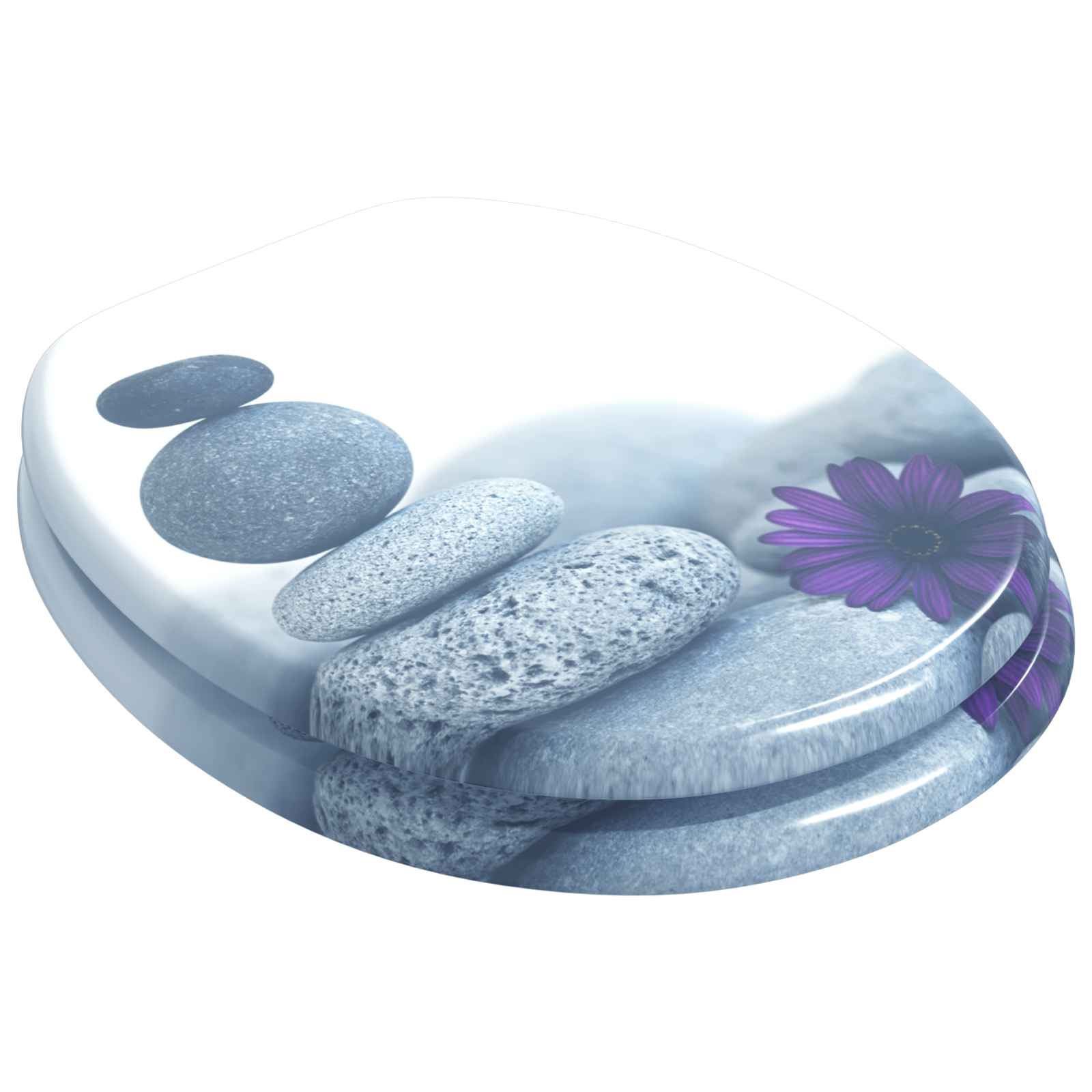 Soft-Close Toilet Seat Grau 44 x 38 cm MDF-Platte