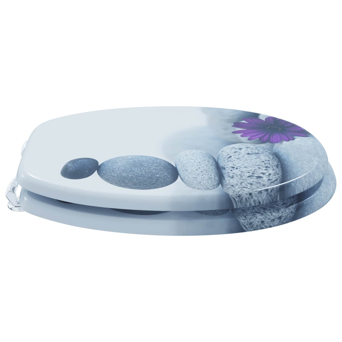 Soft-Close Toilet Seat Grau 44 x 38 cm MDF-Platte