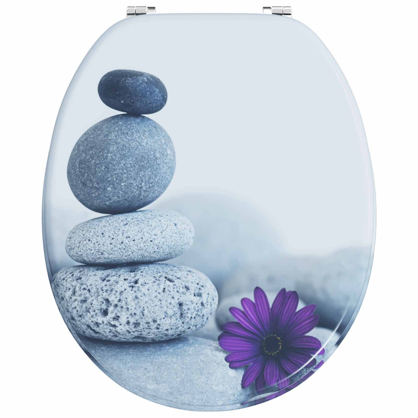 Soft-Close Toilet Seat Grau 44 x 38 cm MDF-Platte