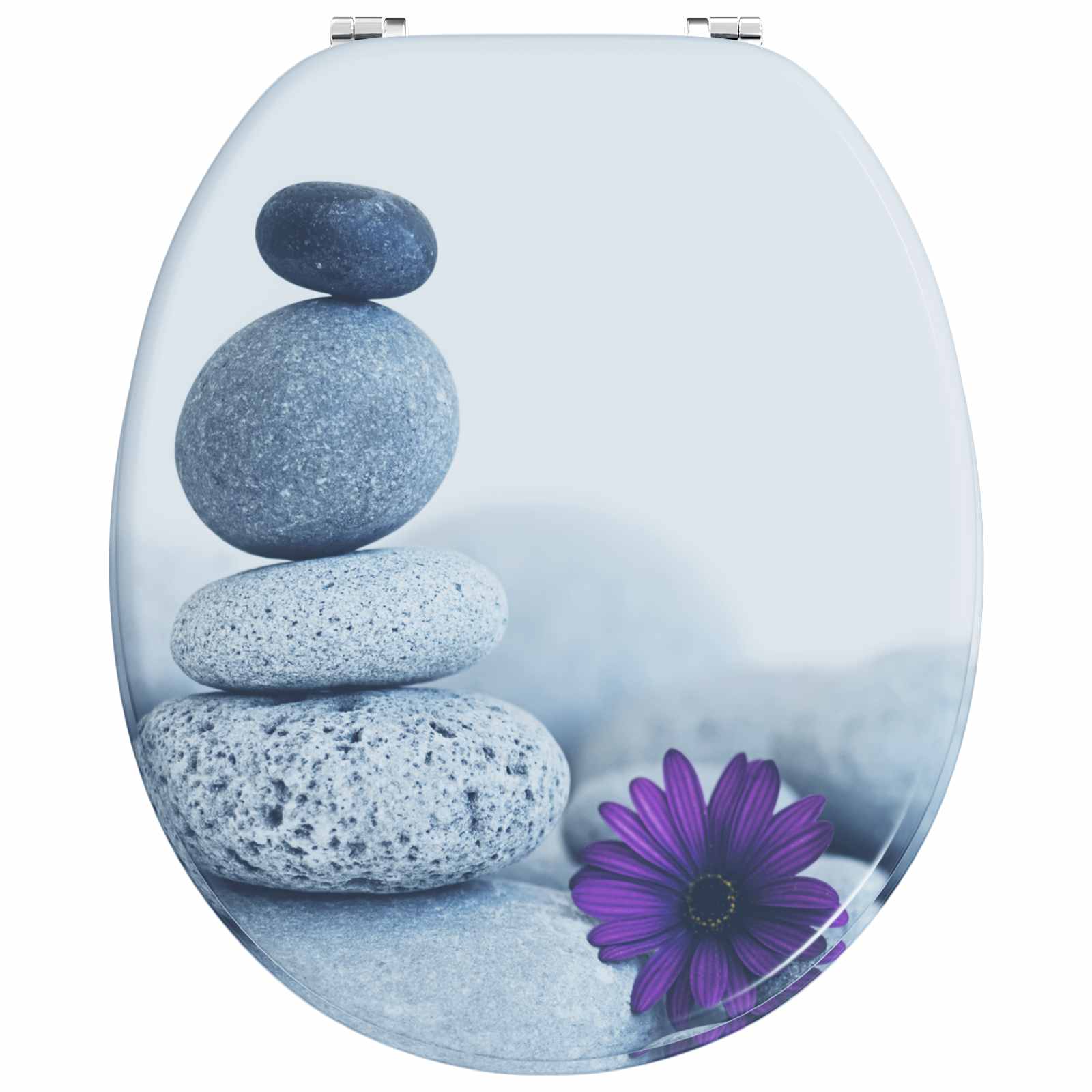 Soft-Close Toilet Seat Grau 44 x 38 cm MDF-Platte