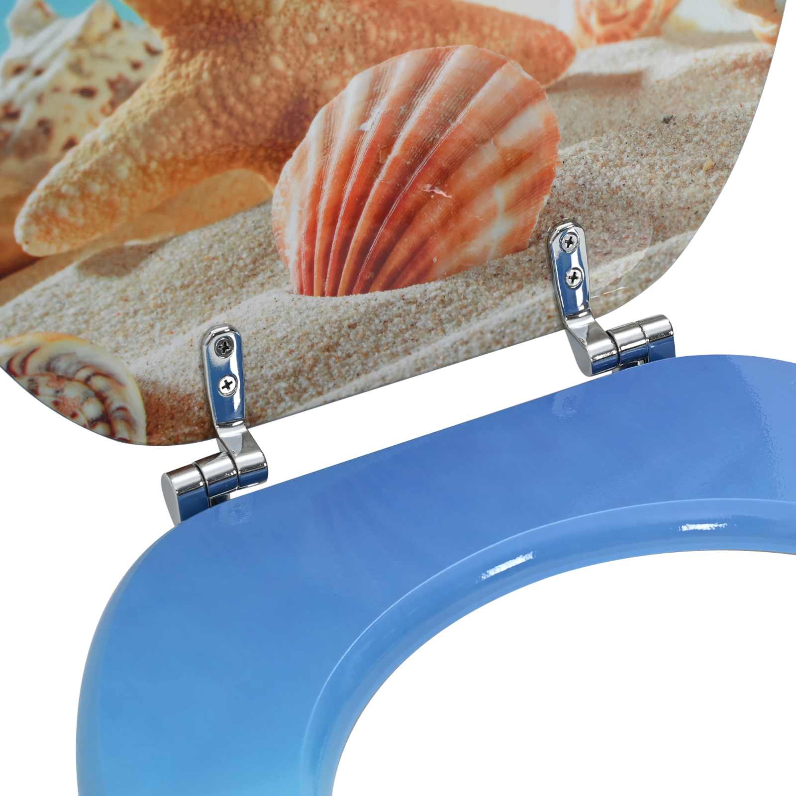 Soft-Close Toilet Seat Himmelblau 44 x 38 cm MDF-Platte