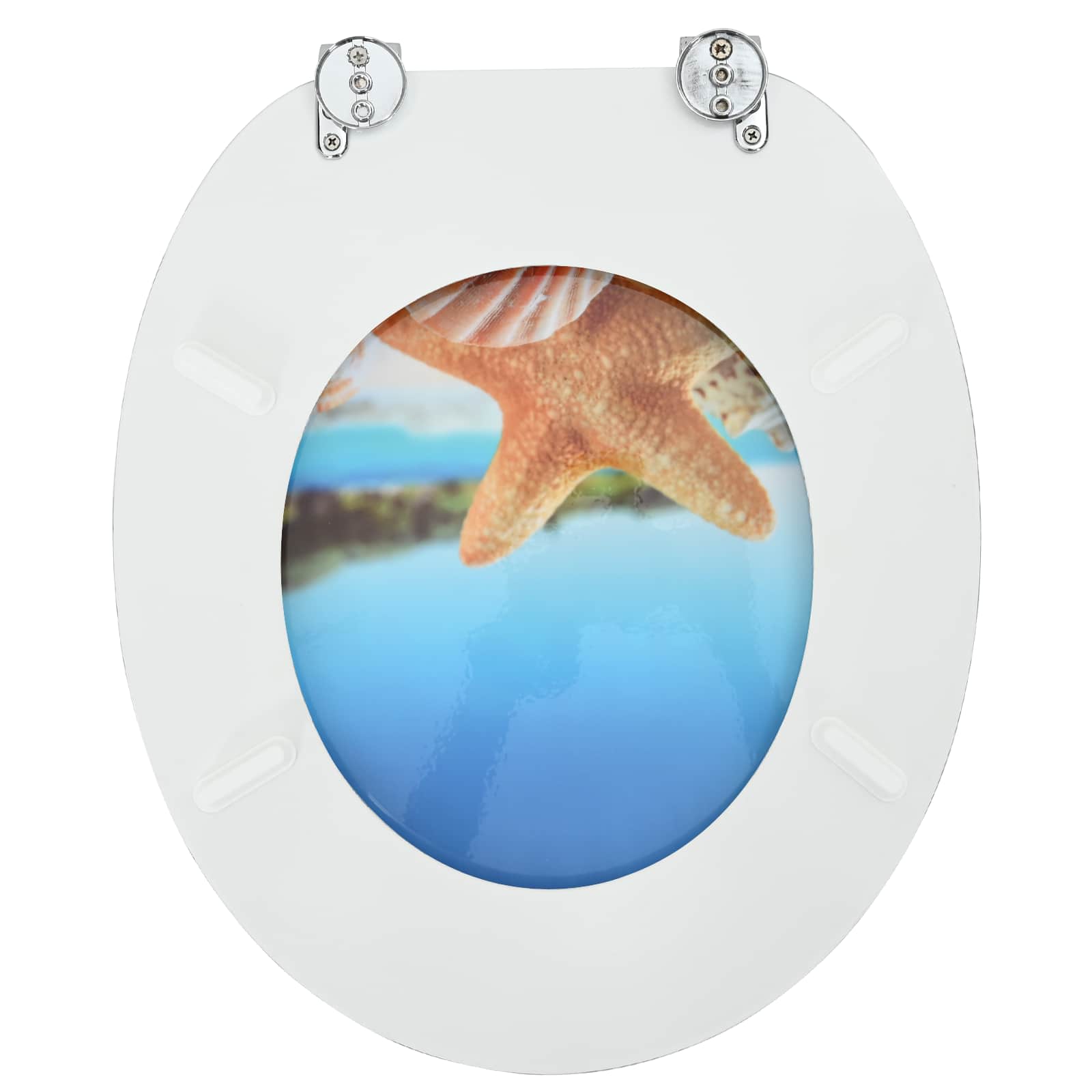 Soft-Close Toilet Seat Himmelblau 44 x 38 cm MDF-Platte