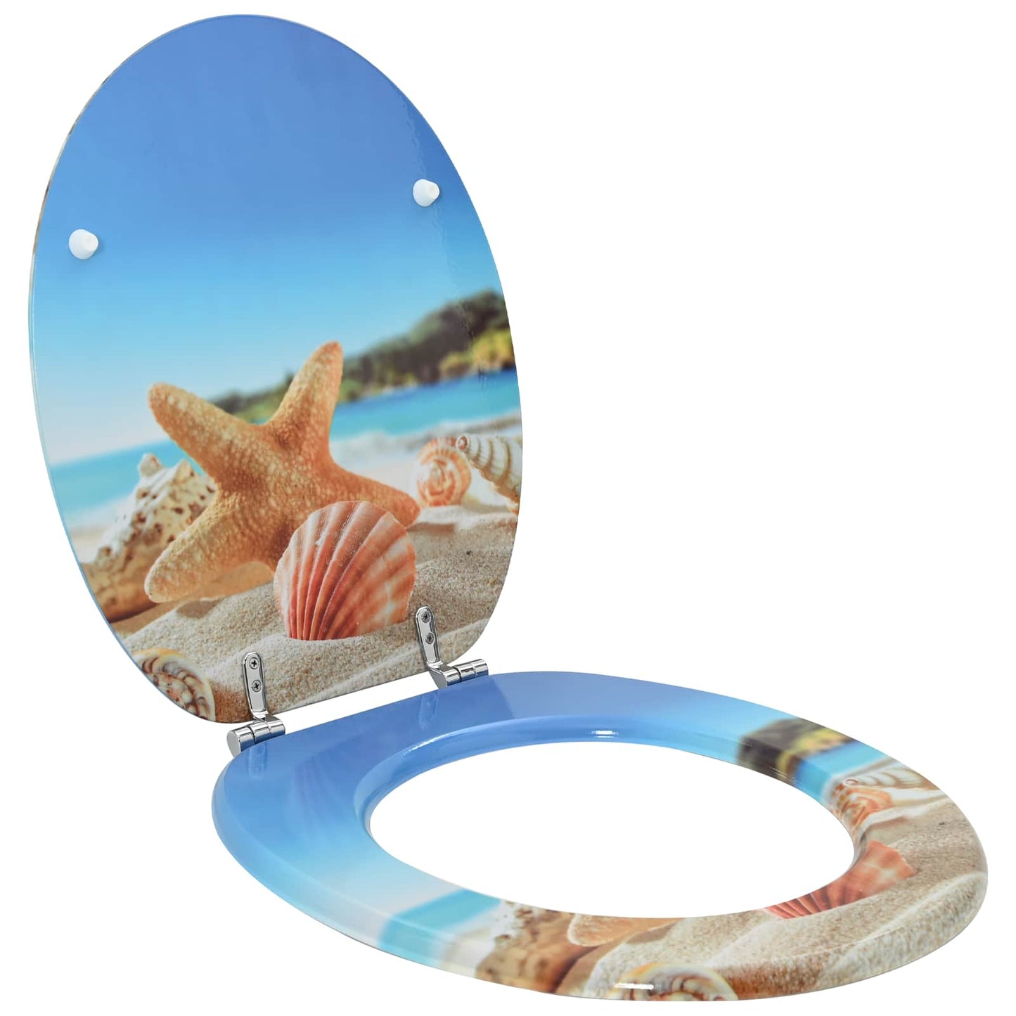 Soft-Close Toilet Seat Himmelblau 44 x 38 cm MDF-Platte