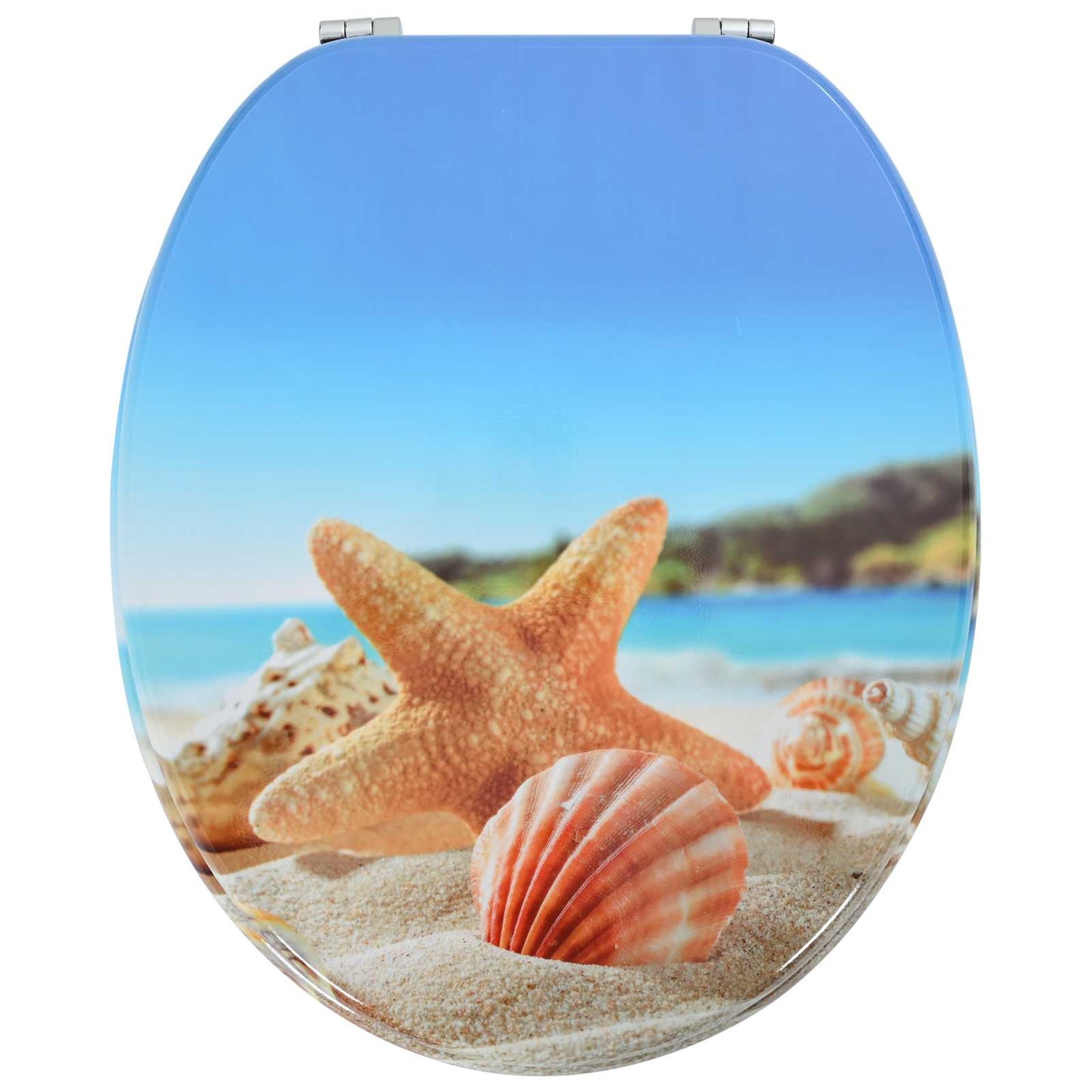 Soft-Close Toilet Seat Himmelblau 44 x 38 cm MDF-Platte