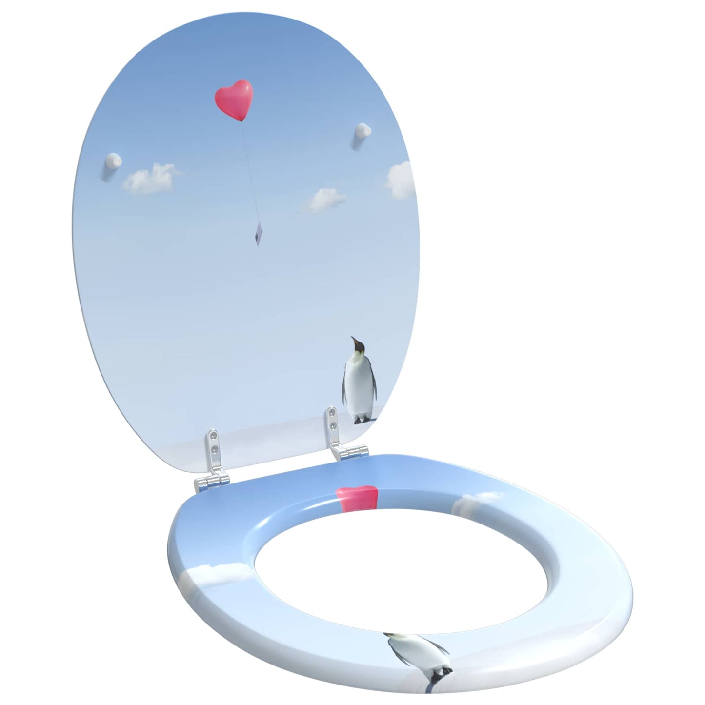 Soft-Close Toilet Seat Blau 44 x 38 cm MDF-Platte