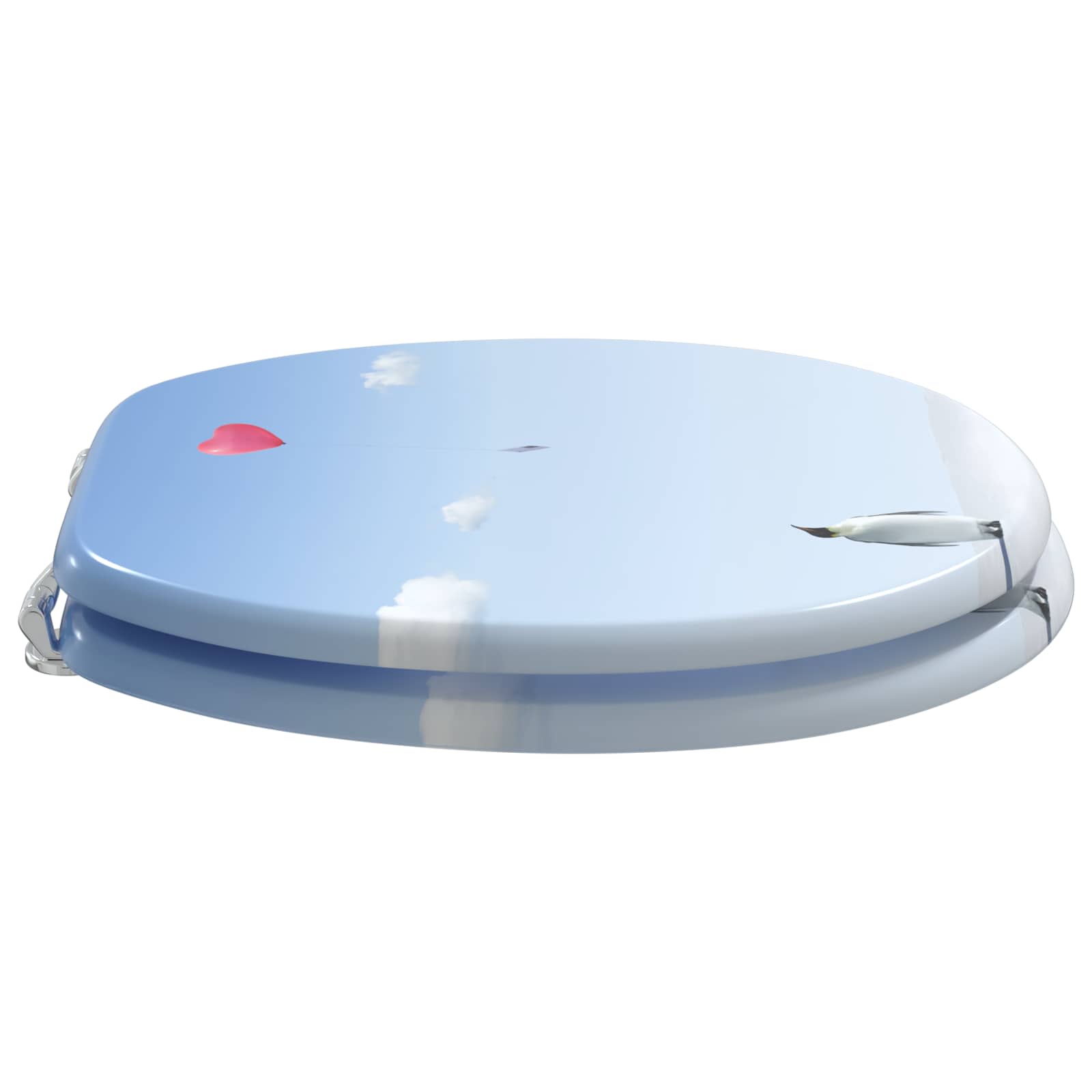 Soft-Close Toilet Seat Blau 44 x 38 cm MDF-Platte