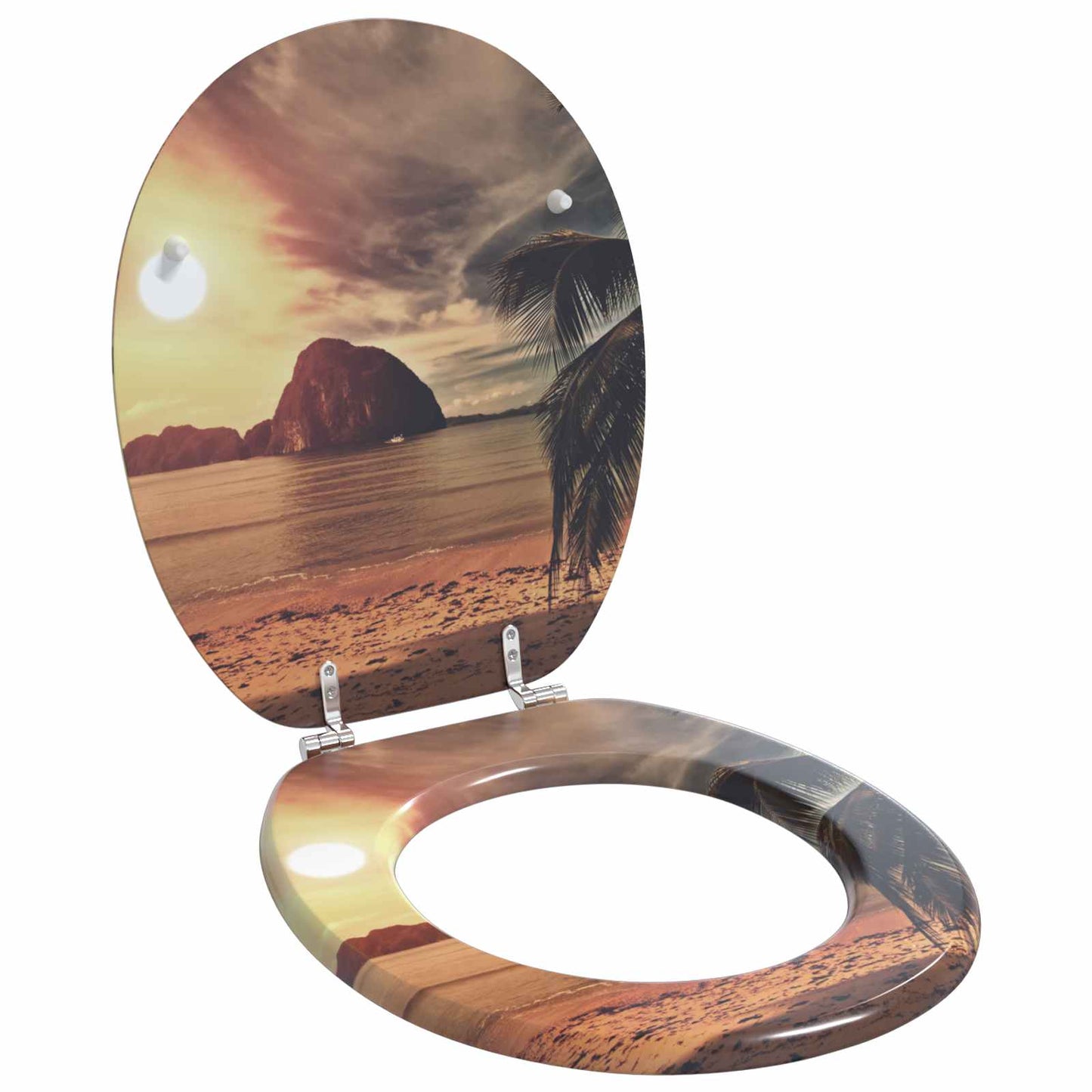 Soft-Close Toilet Seat Orange 44 x 38 cm MDF-Platte