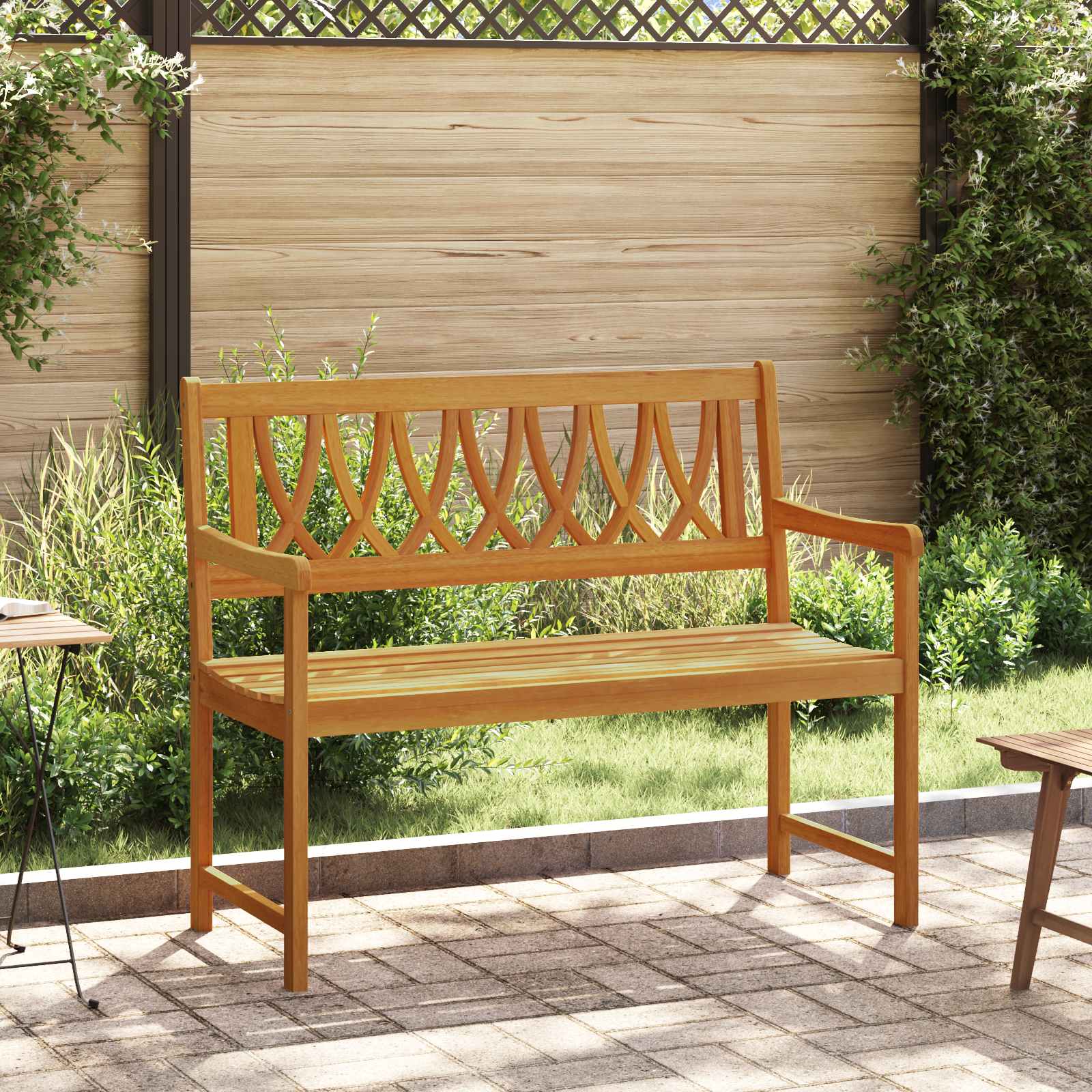 Bank Outdoor Natur 110 x 55,5 x 90 cm Massivholz Akazie