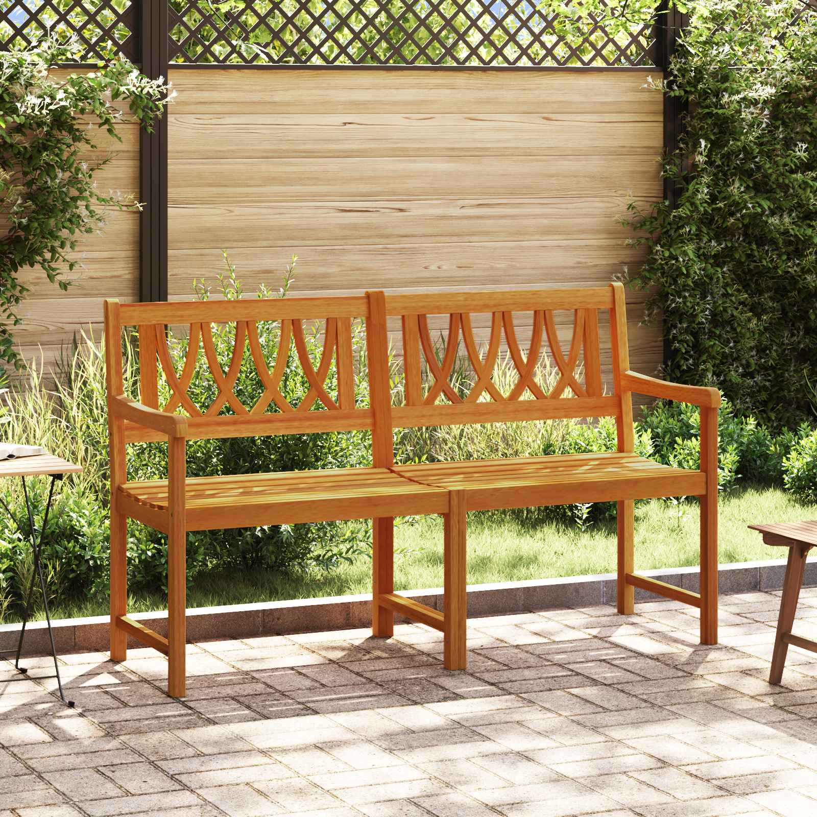 Bank Outdoor Natur 150 x 55,5 x 90 cm Massivholz Akazie