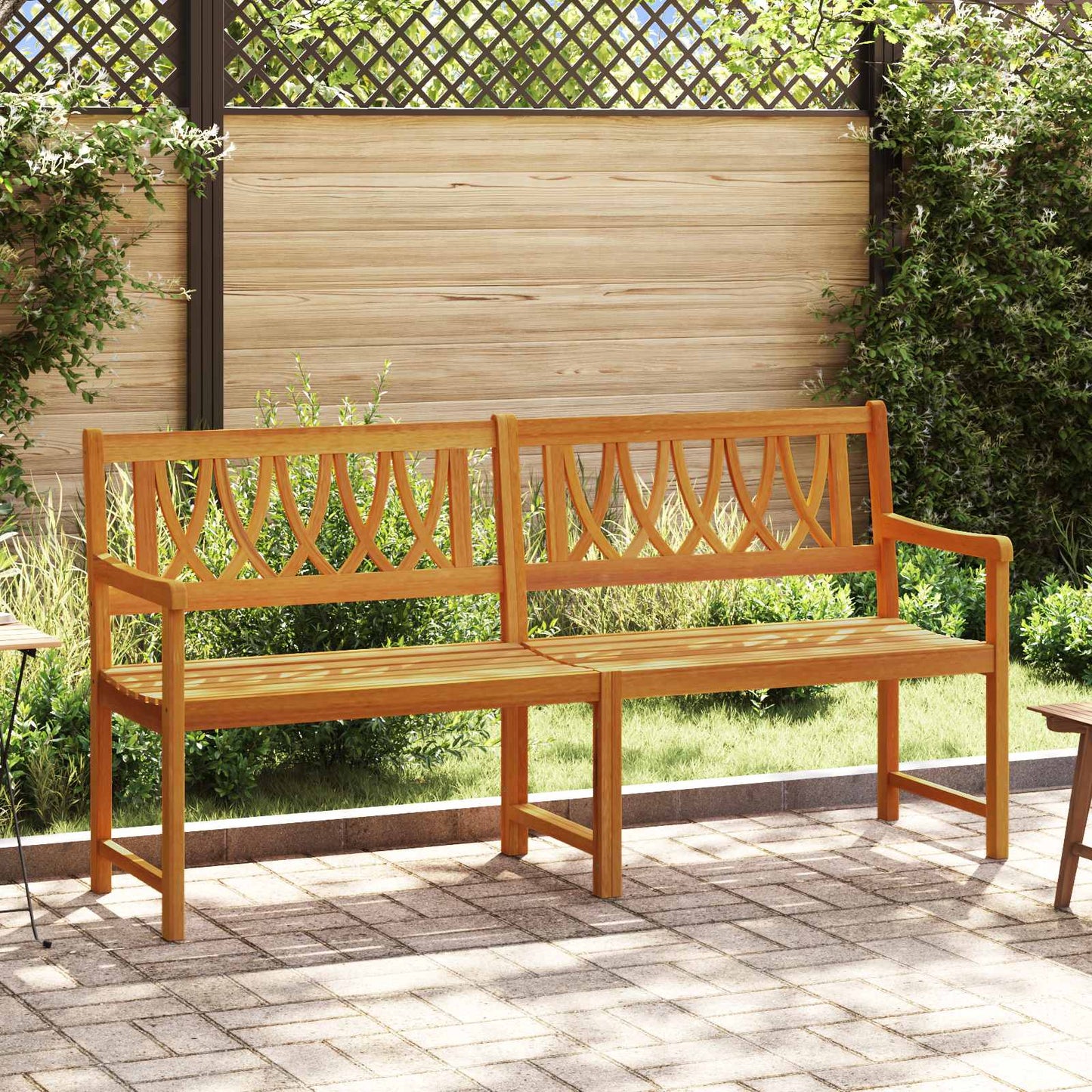 Bank Outdoor Natur 180 x 55,5 x 90 cm Massivholz Akazie