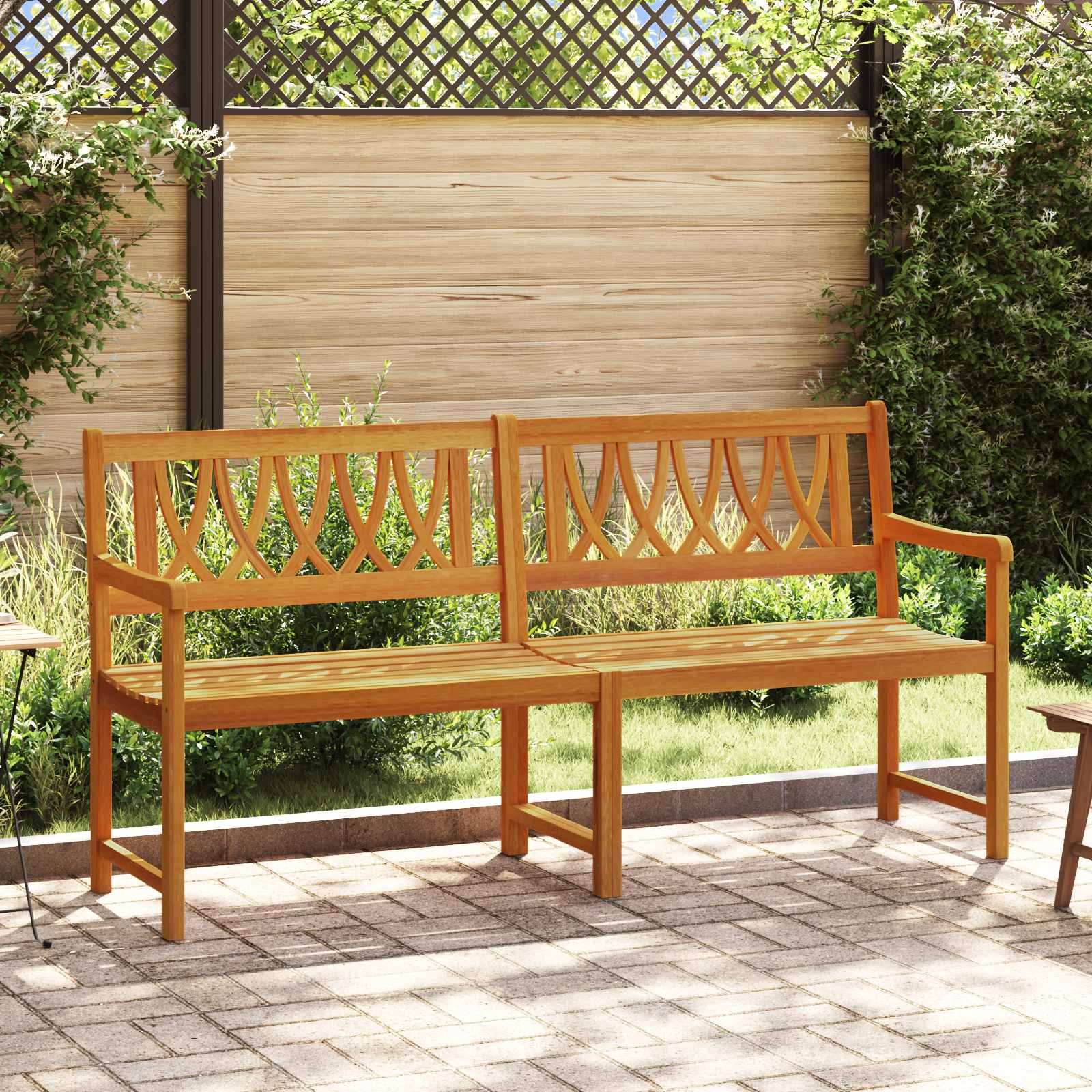 Bank Outdoor Natur 180 x 55,5 x 90 cm Massivholz Akazie