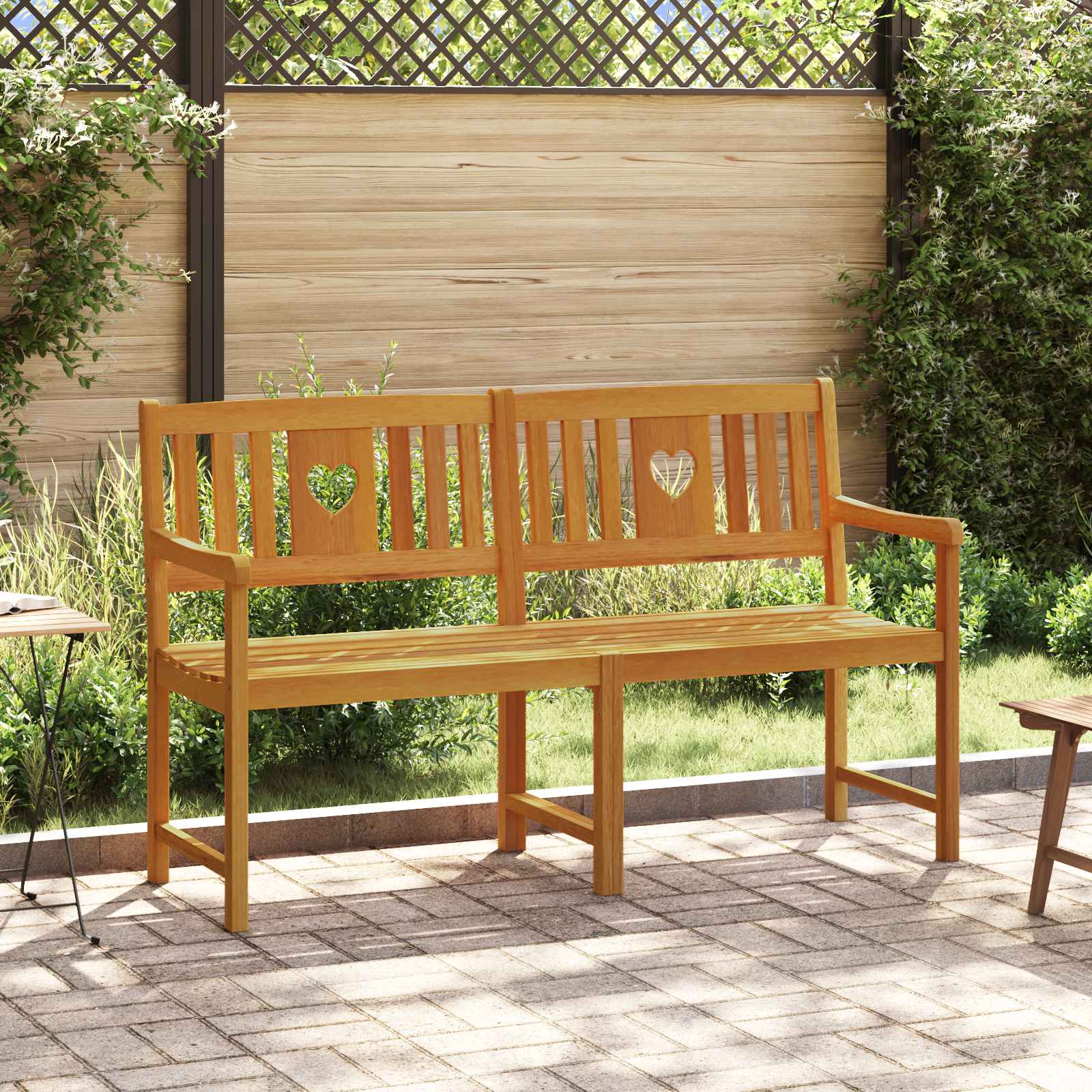 Bank Outdoor Natur 150 x 55,5 x 90 cm Massivholz Akazie
