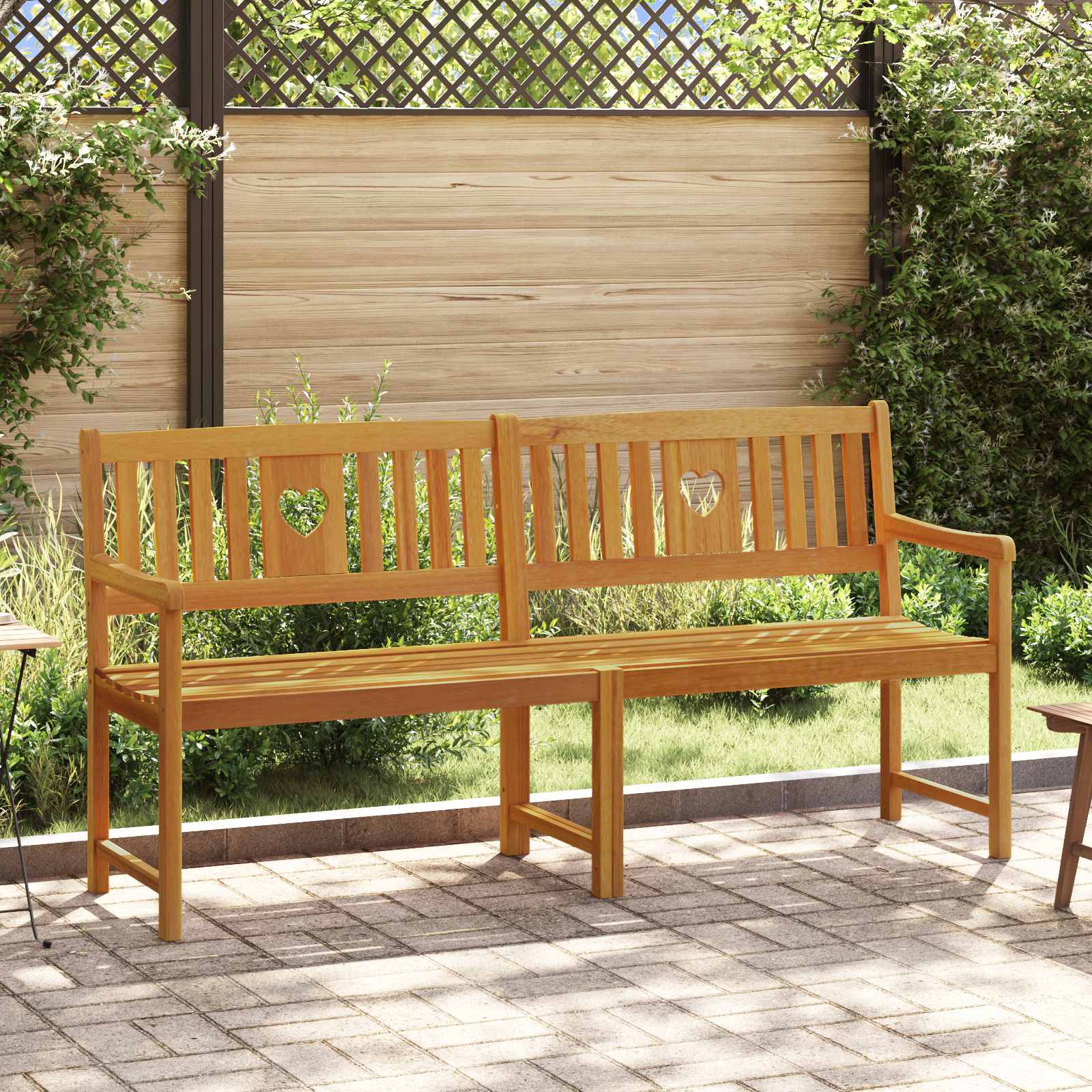 Bank Outdoor Natur 180 x 55,5 x 90 cm Massivholz Akazie