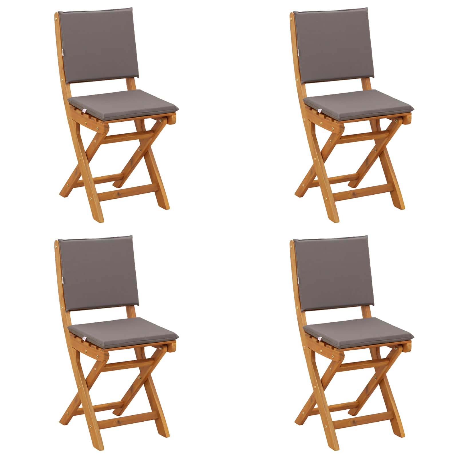 Gartenstuhl 4 Stk. Dunkelgrau Massivholz Akazie