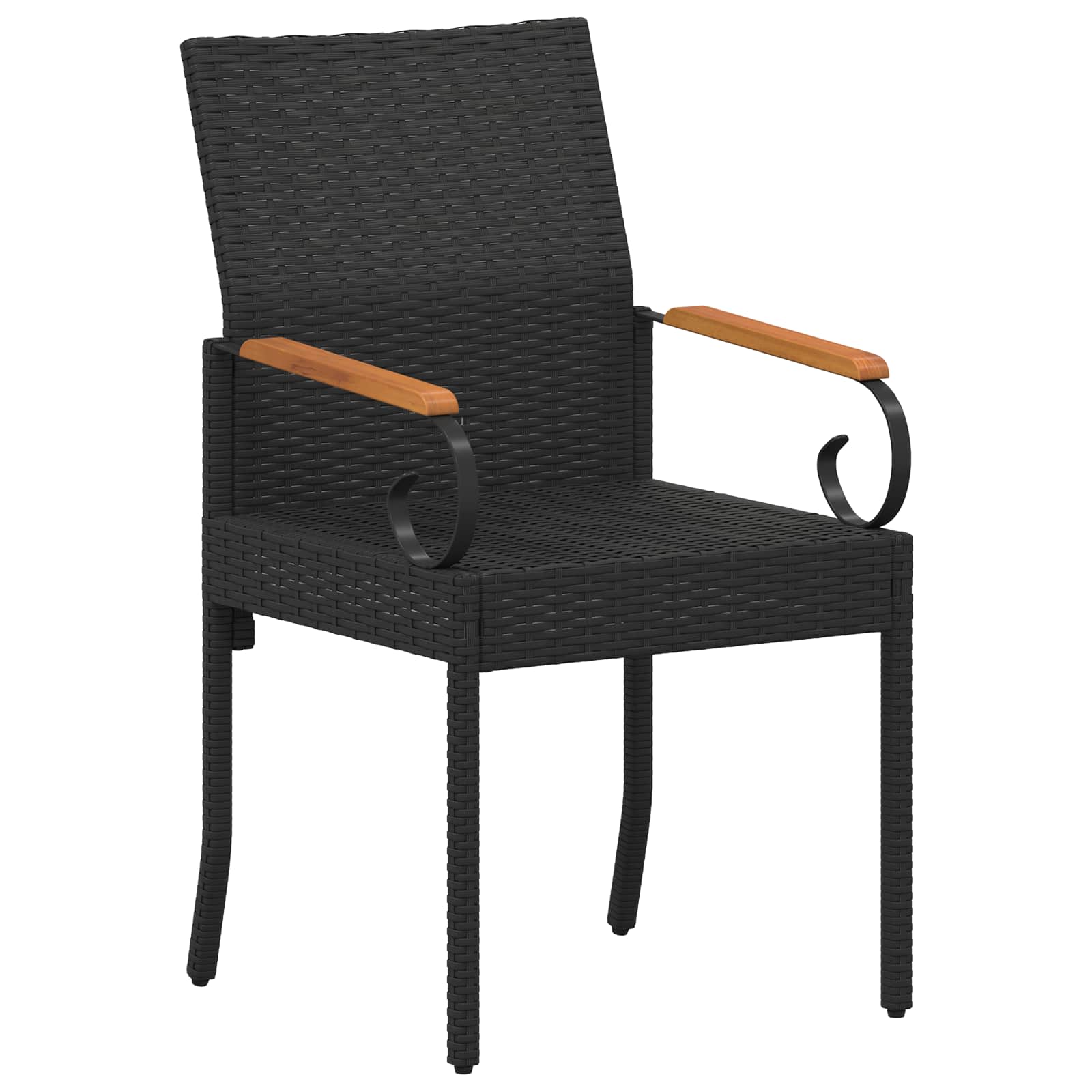 Gartenstühle 2 stk. Schwarz und Cremeweiß