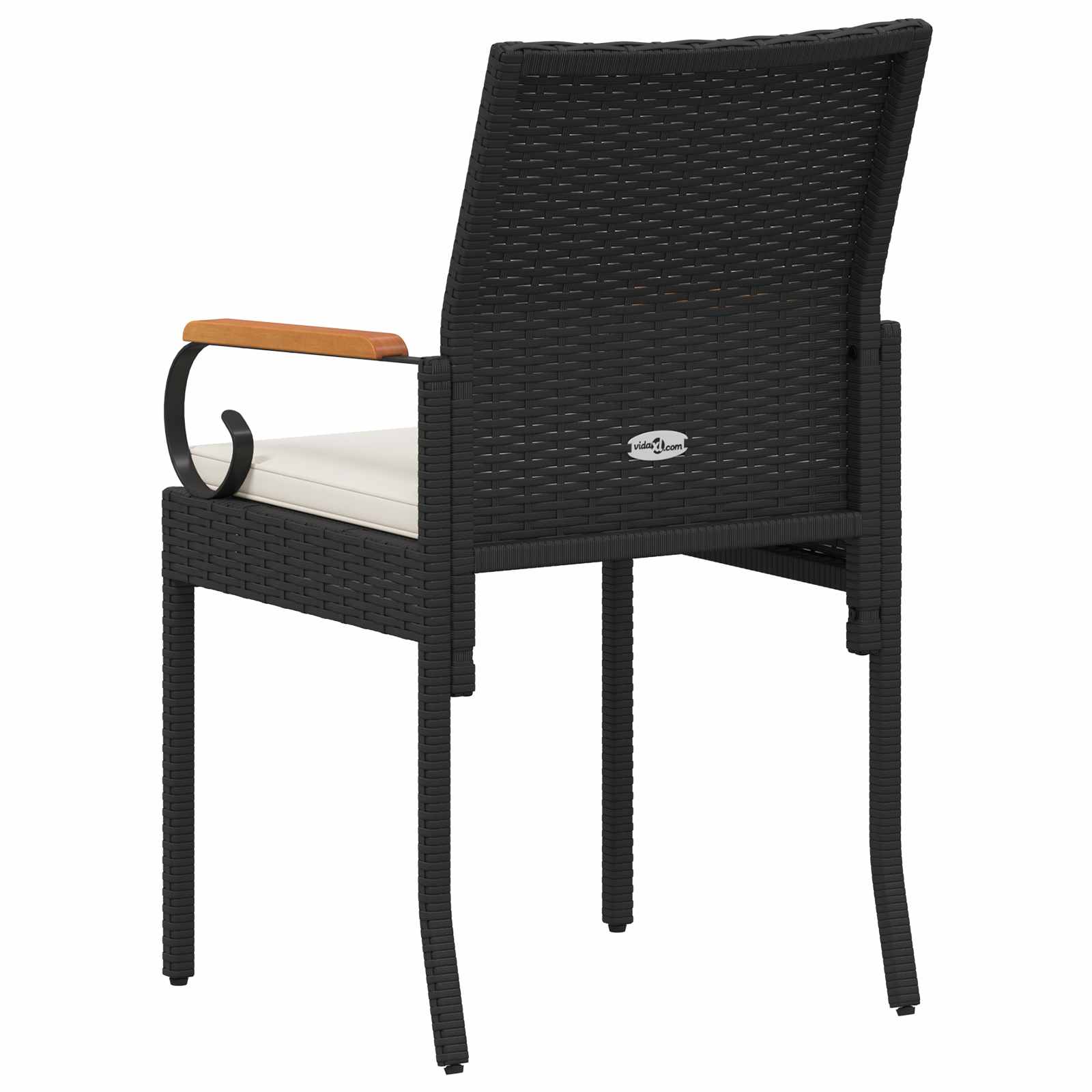 Gartenstühle 2 Stk. Schwarz und Cremeweiß