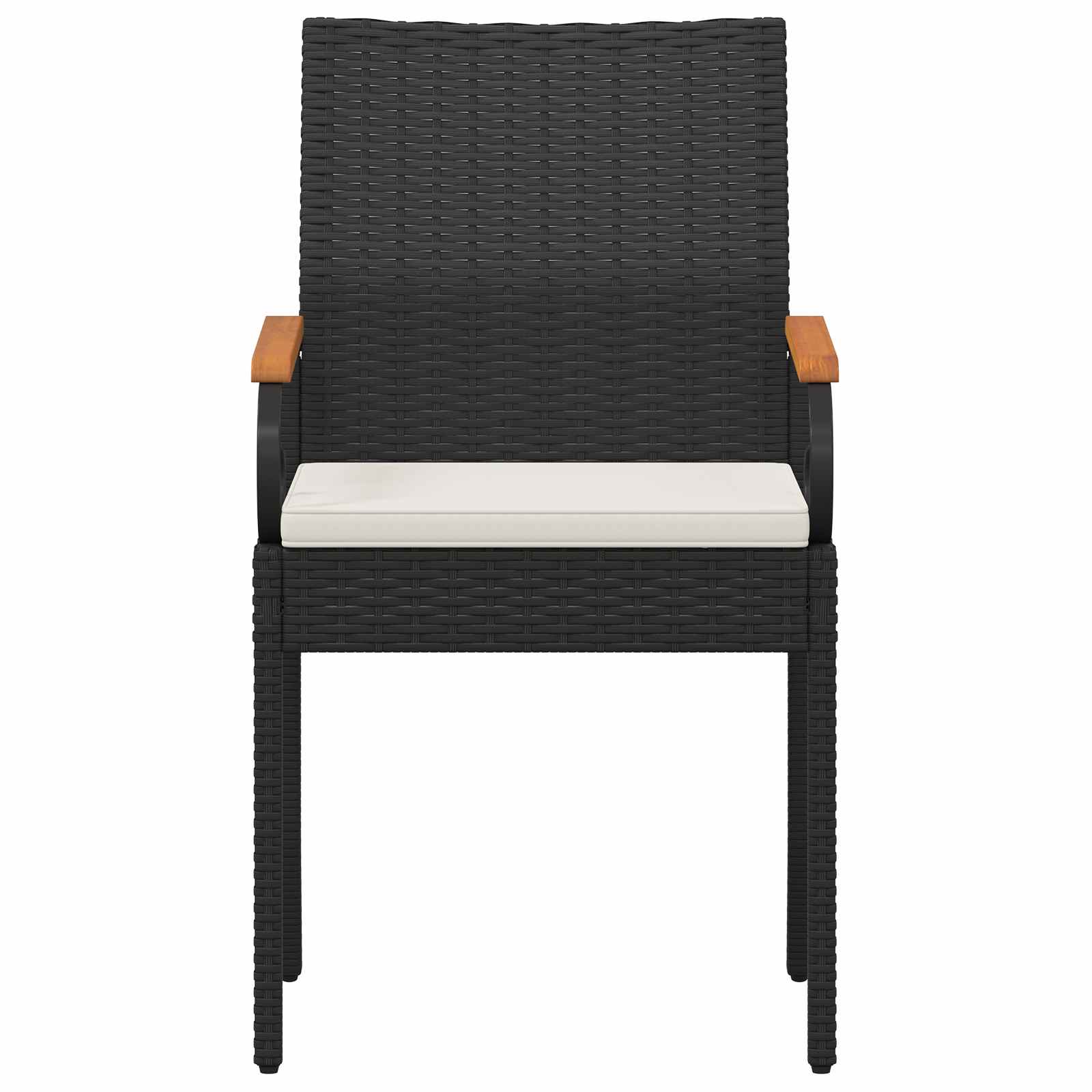 Gartenstühle 2 Stk. Schwarz und Cremeweiß
