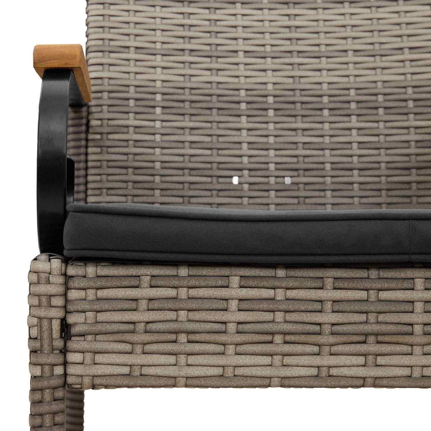 Gartenstühle 2 Stk. Grau und Dunkelgrau Poly-Rattan und Akazie