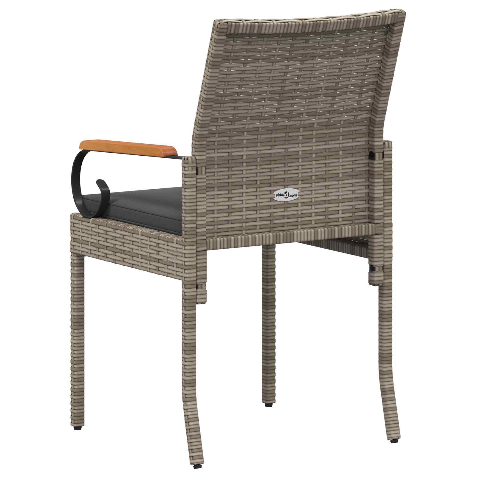 Gartenstühle 2 Stk. Grau und Dunkelgrau Poly-Rattan und Akazie