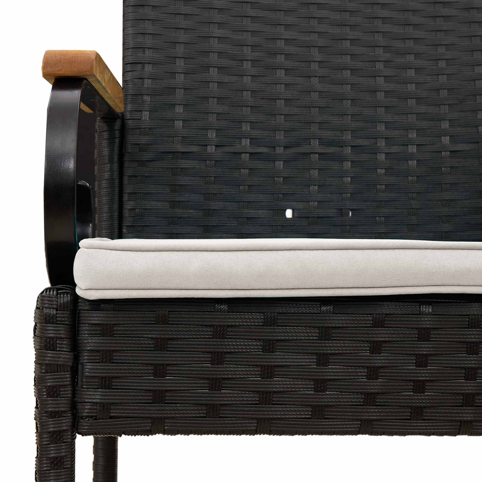 Gartenstühle 4 Stk. Schwarz und Cremeweiß