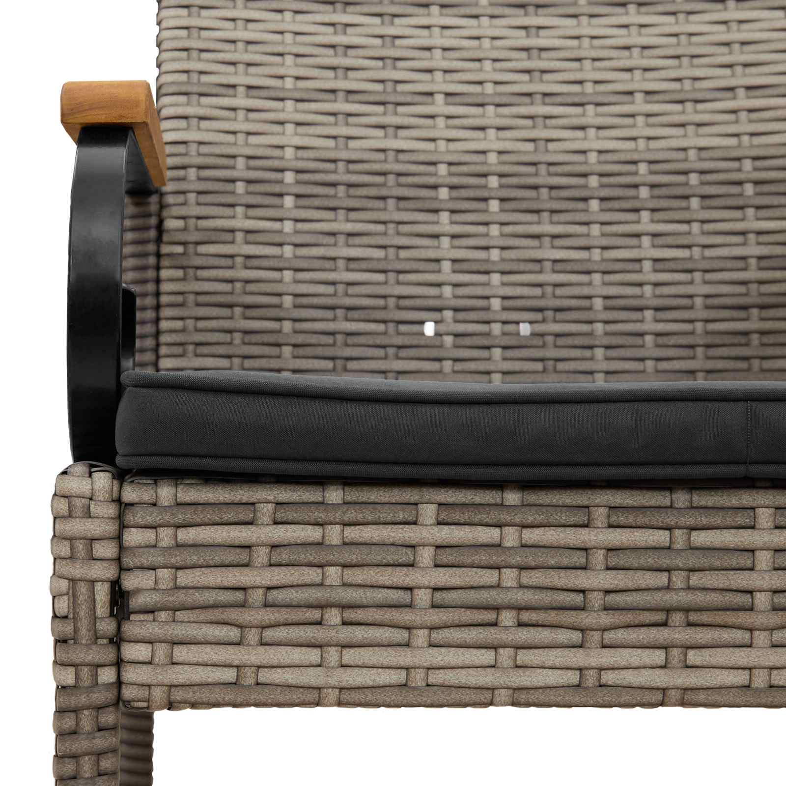 Gartenstühle 4 Stk. Grau und Dunkelgrau Poly-Rattan und Akazie