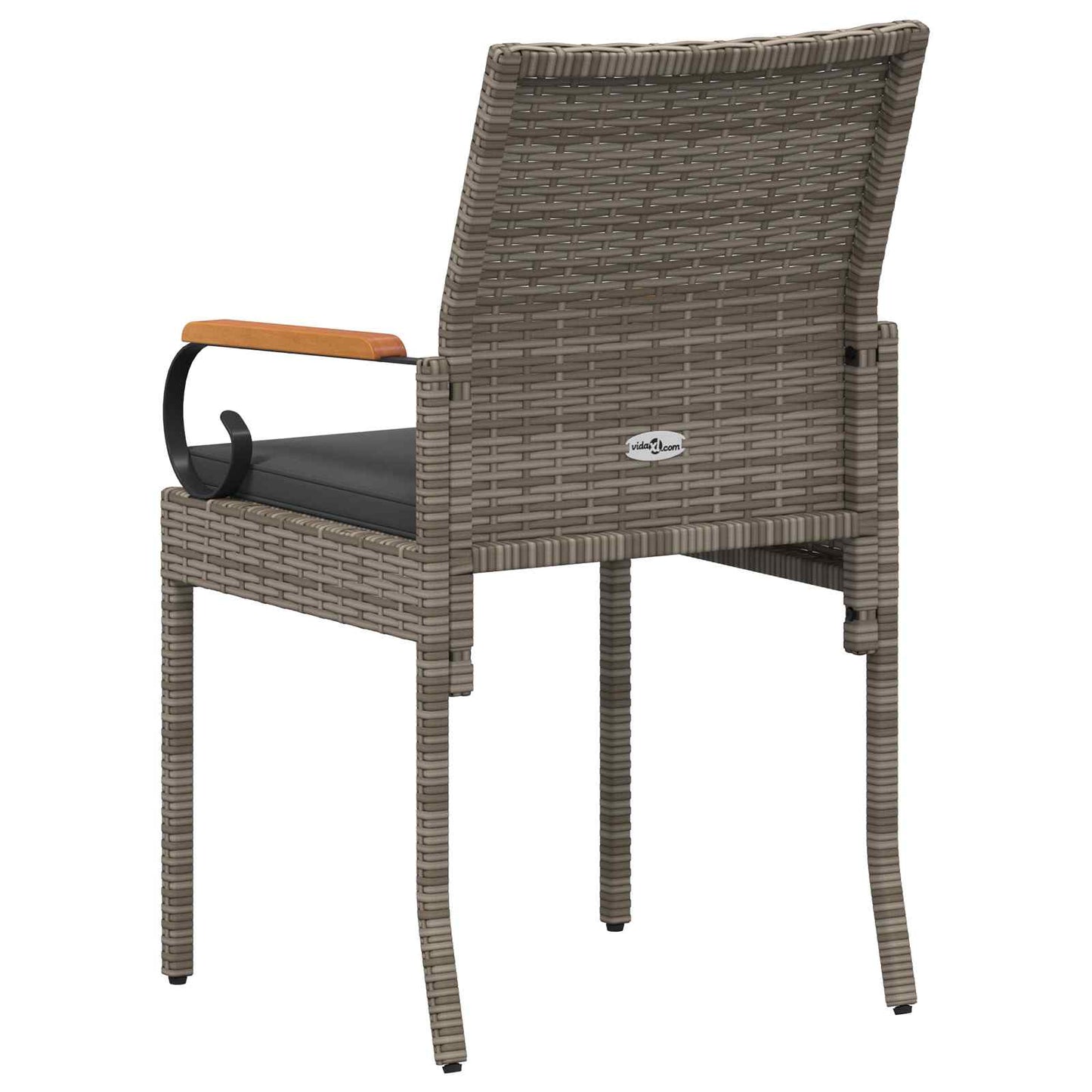 Gartenstühle 4 Stk. Grau und Dunkelgrau Poly-Rattan und Akazie