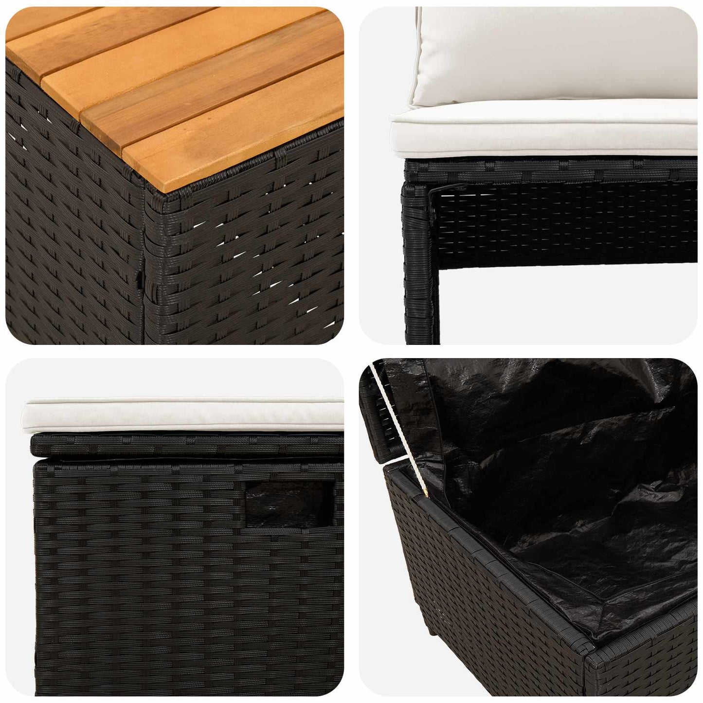 Outdoor-Sofagarnitur 4 -Seater 4 Stk. 55 x 30 x 39 cm