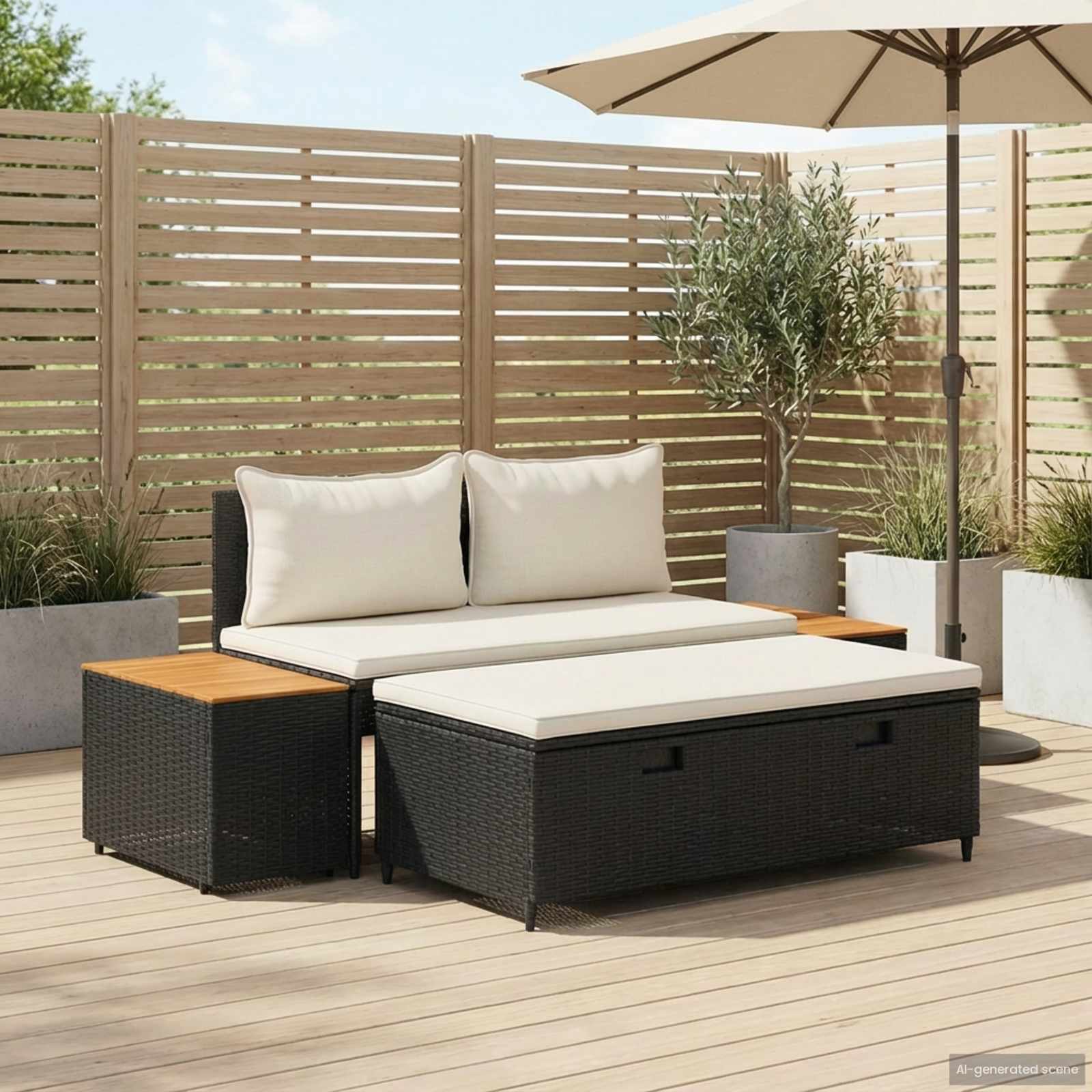 Outdoor-Sofagarnitur 4 -Seater 4 Stk. 55 x 30 x 39 cm