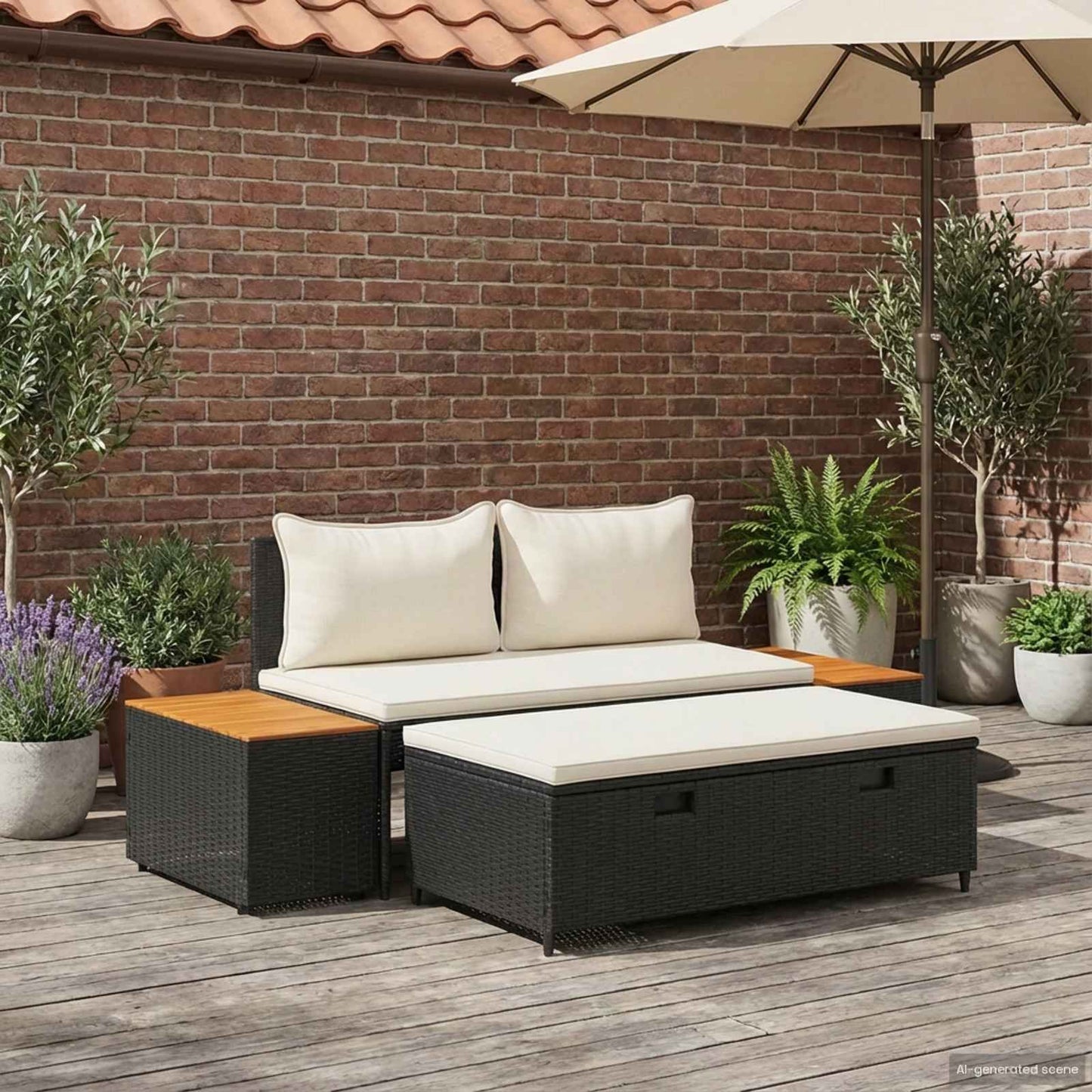 Outdoor-Sofagarnitur 4 -Seater 4 Stk. 55 x 30 x 39 cm
