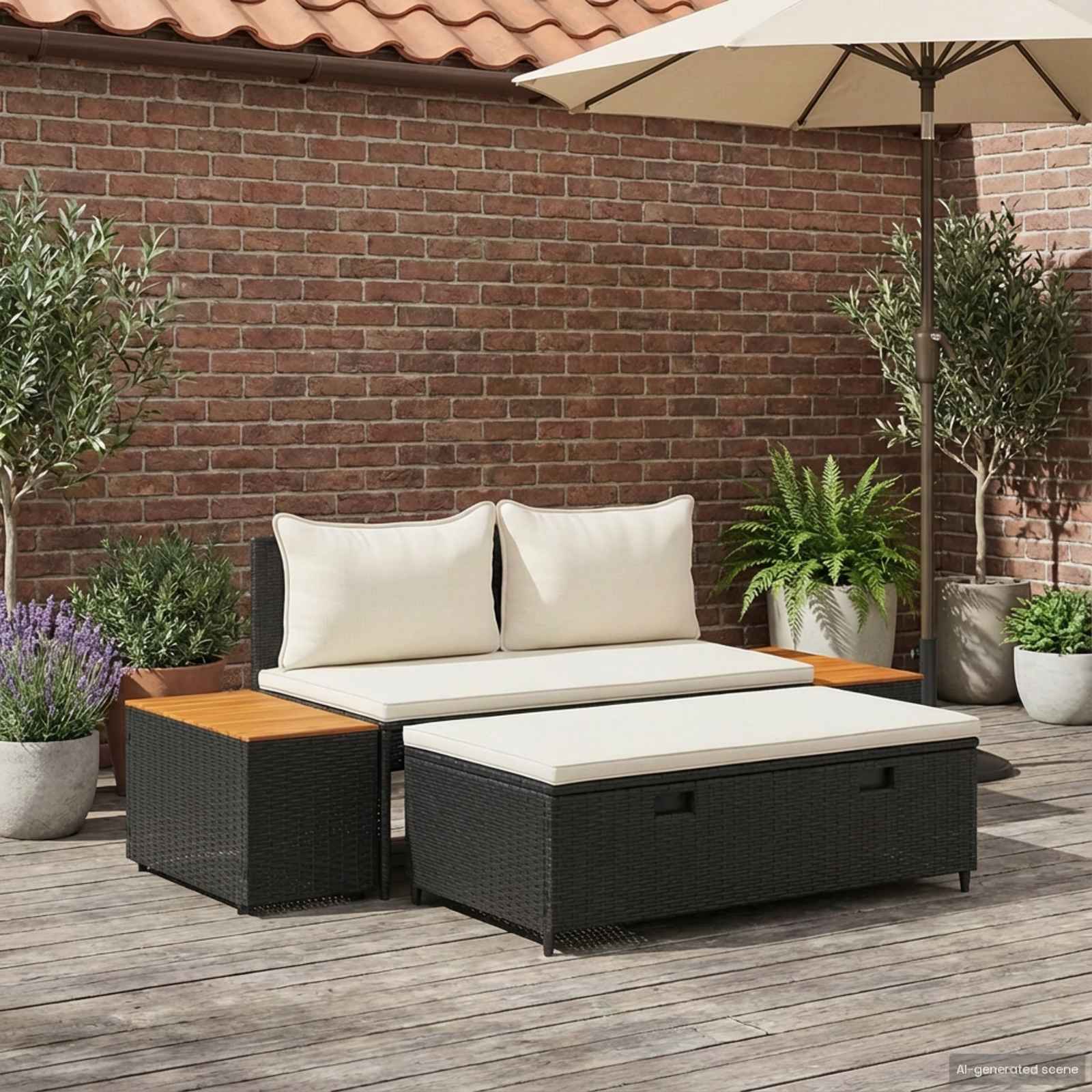 Outdoor-Sofagarnitur 4 -Seater 4 Stk. 55 x 30 x 39 cm